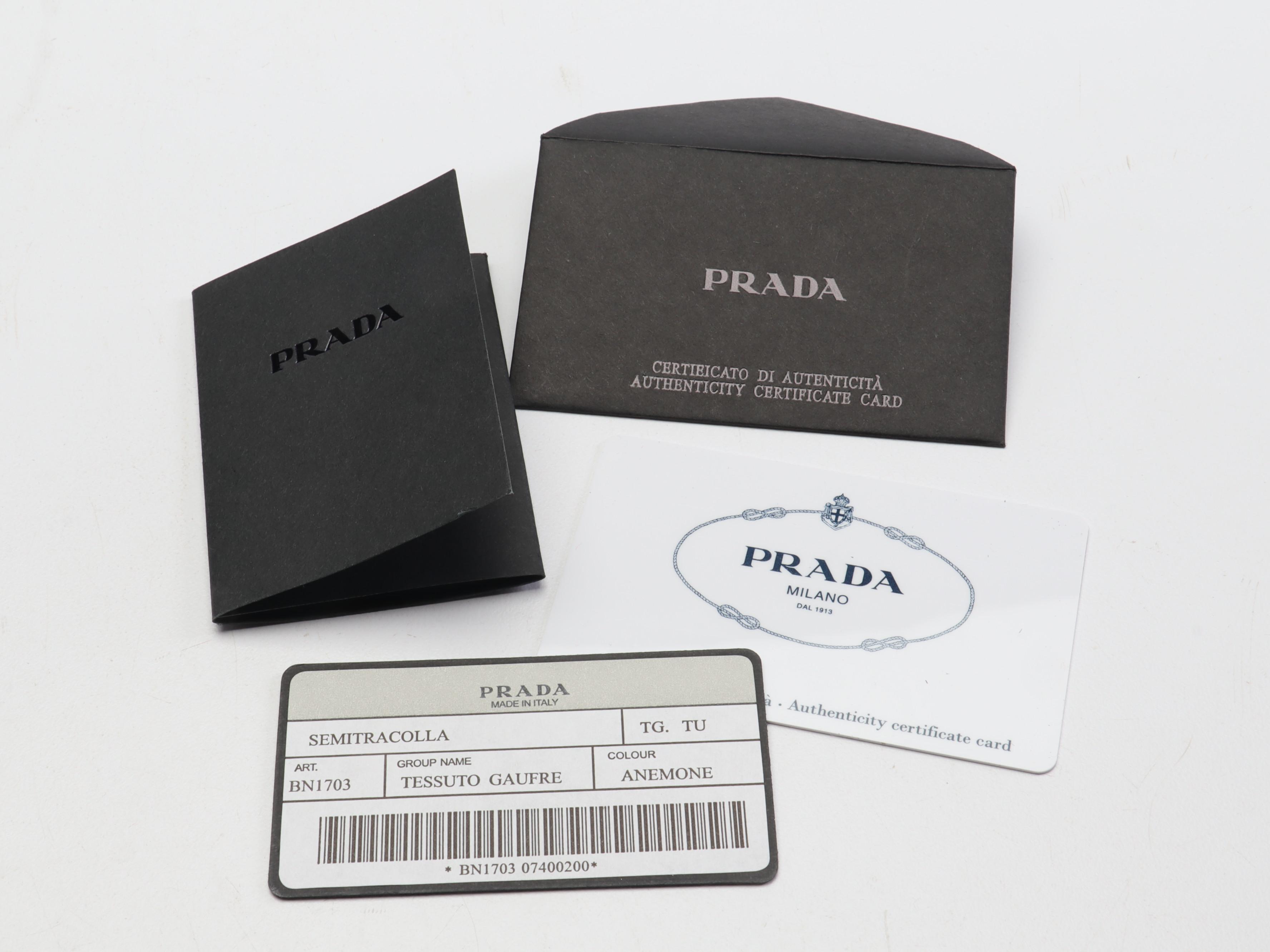 Prada Anemone Nylon Tessuto Gaufre Top Handle Bag