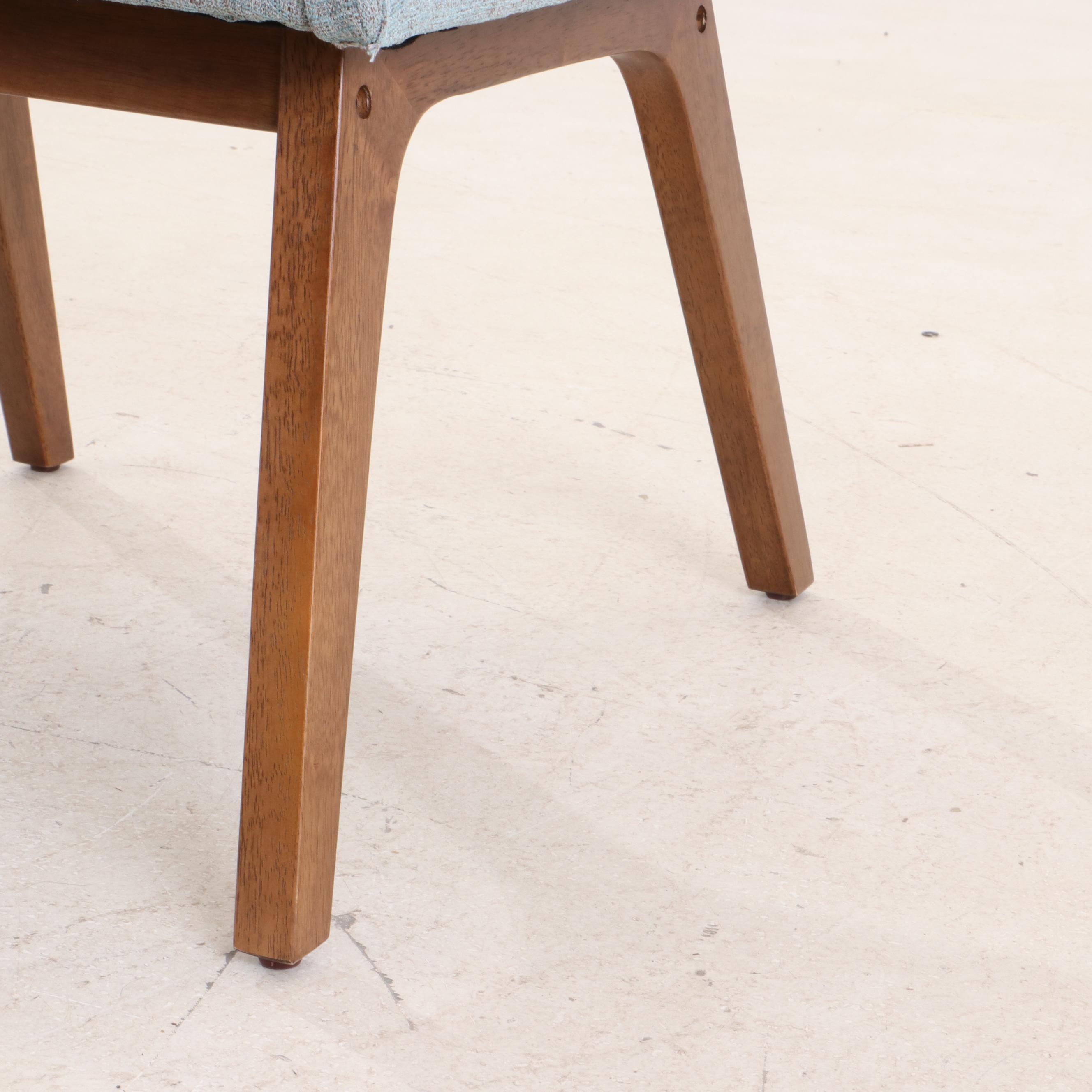 Pair of Contemporary Upholstered Modern Style Wooden Dining Chairs