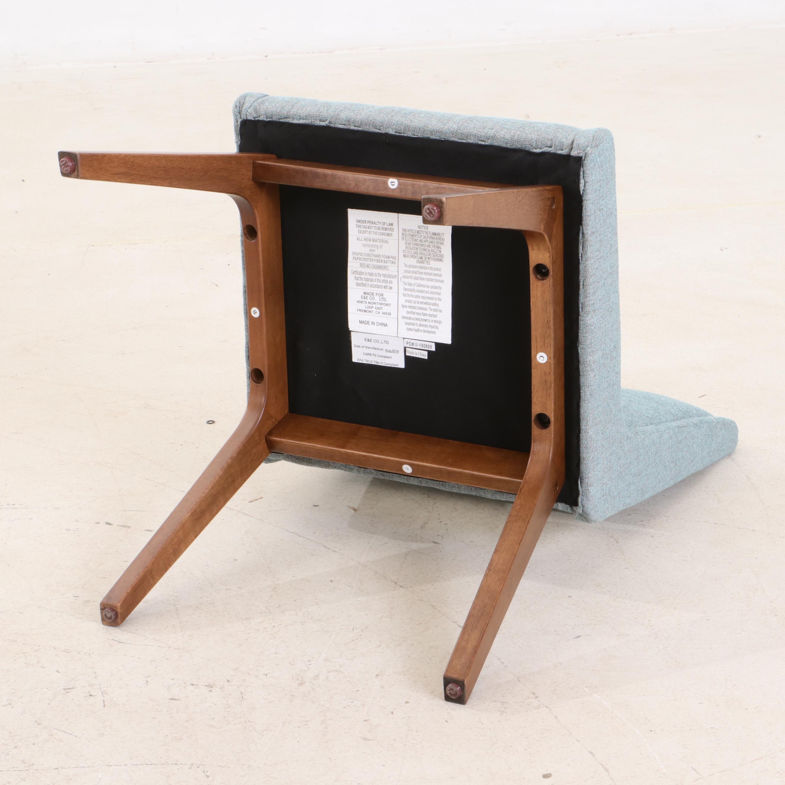 Pair of Contemporary Upholstered Modern Style Wooden Dining Chairs