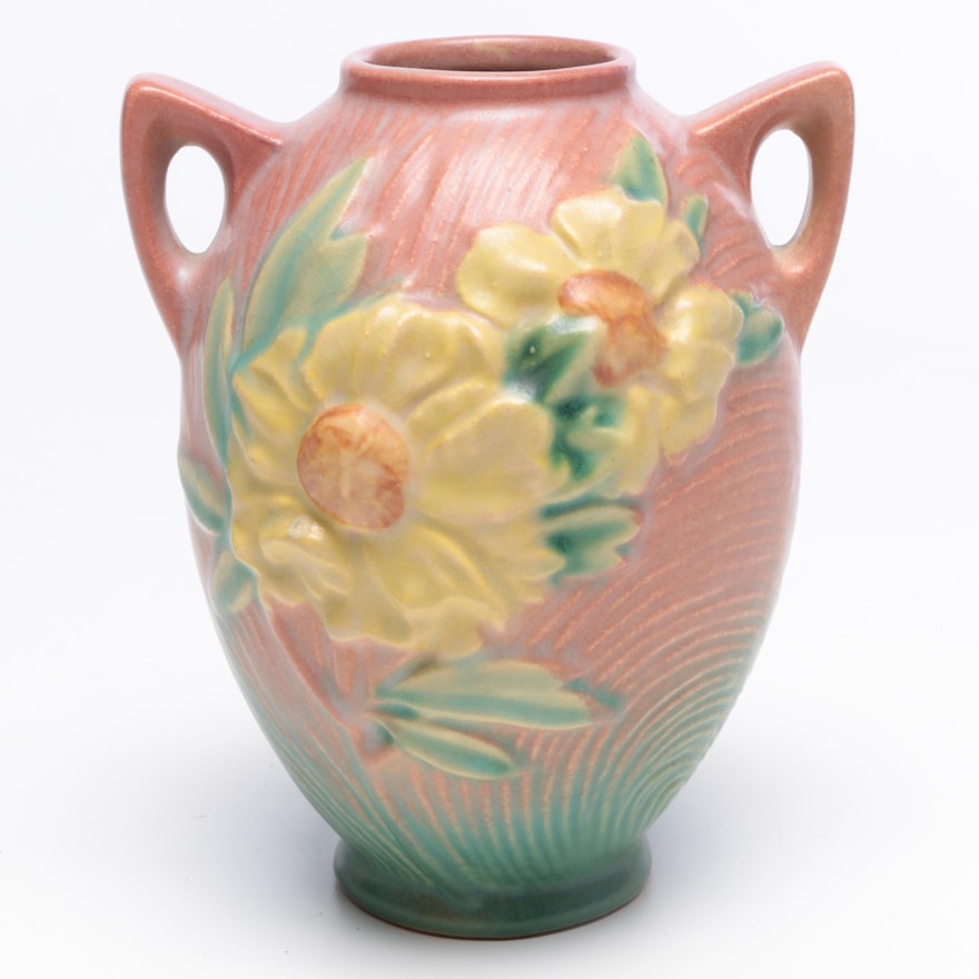 Roseville Pottery "Peony" Vase, 1940s