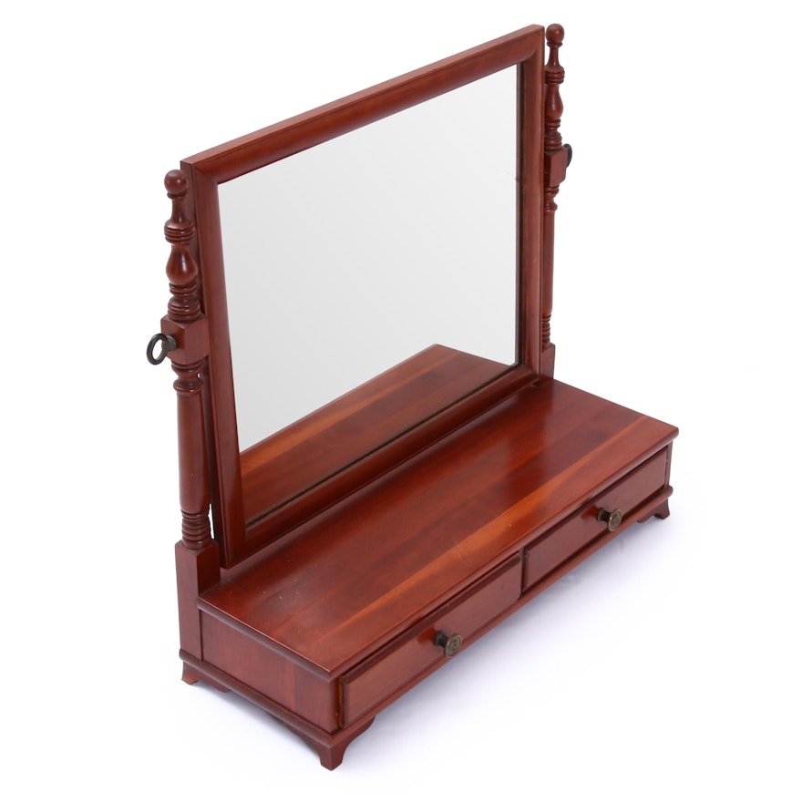 Willett Solid Cherry Shaving Mirror with Drawers