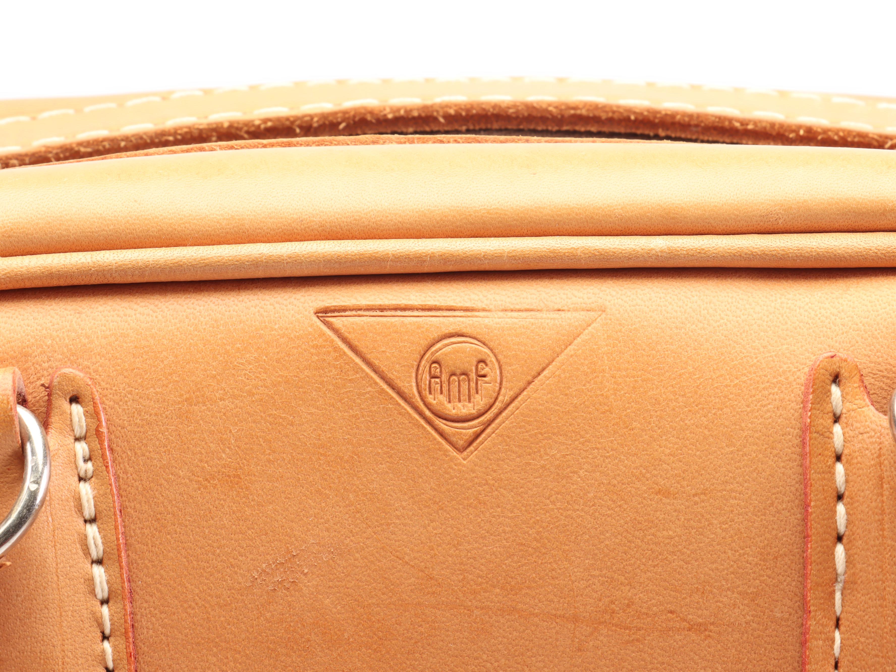 Saks Fifth Avenue Cosmetics Travel Case & AMF Leather Bowling Bag, Vintage