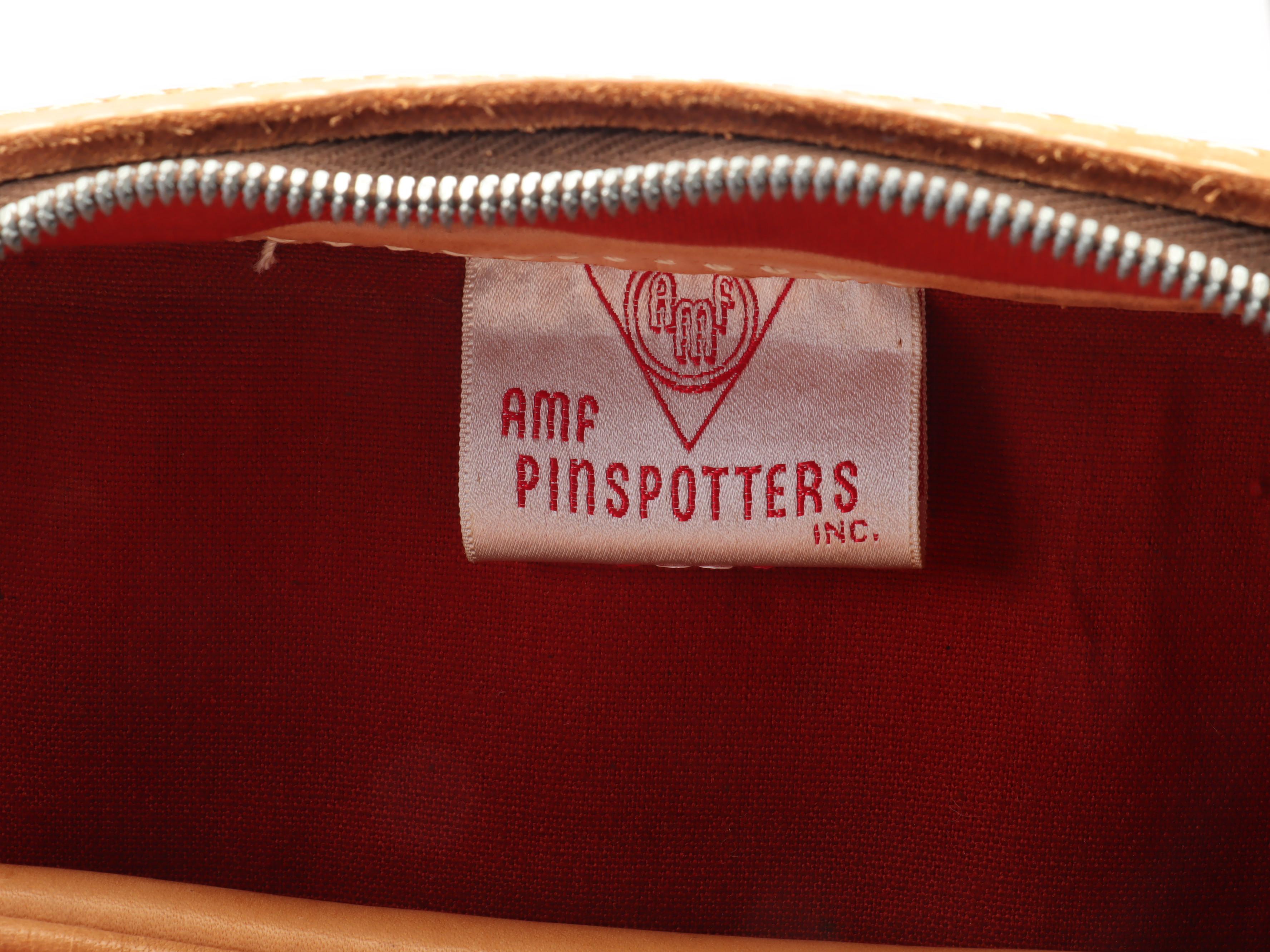 Saks Fifth Avenue Cosmetics Travel Case & AMF Leather Bowling Bag, Vintage