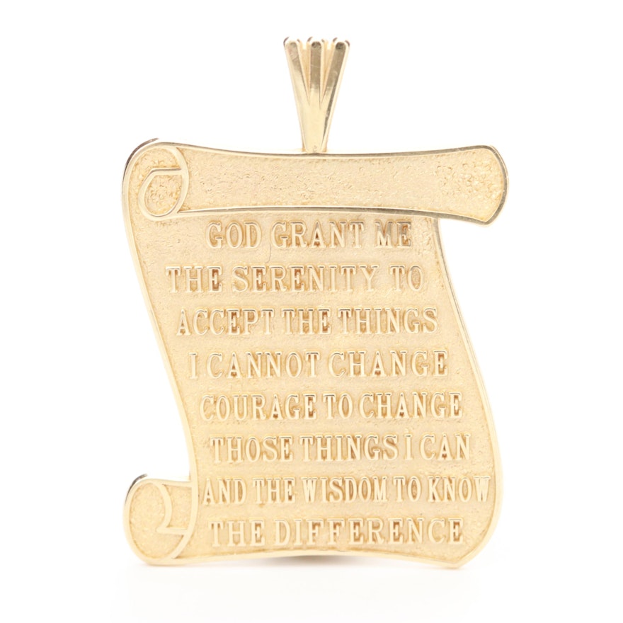 Michael Anthony 14K Yellow Gold "Serenity Prayer" Pendant