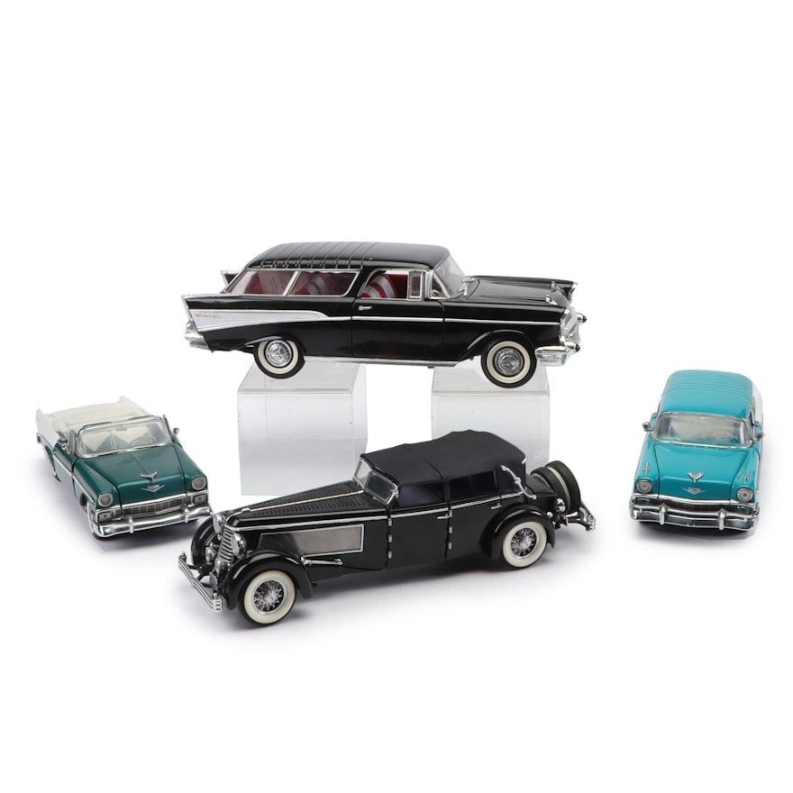 1956-57 Chevrolet Bel-Air and 1940 Duesenberg Die-Cast Car Models