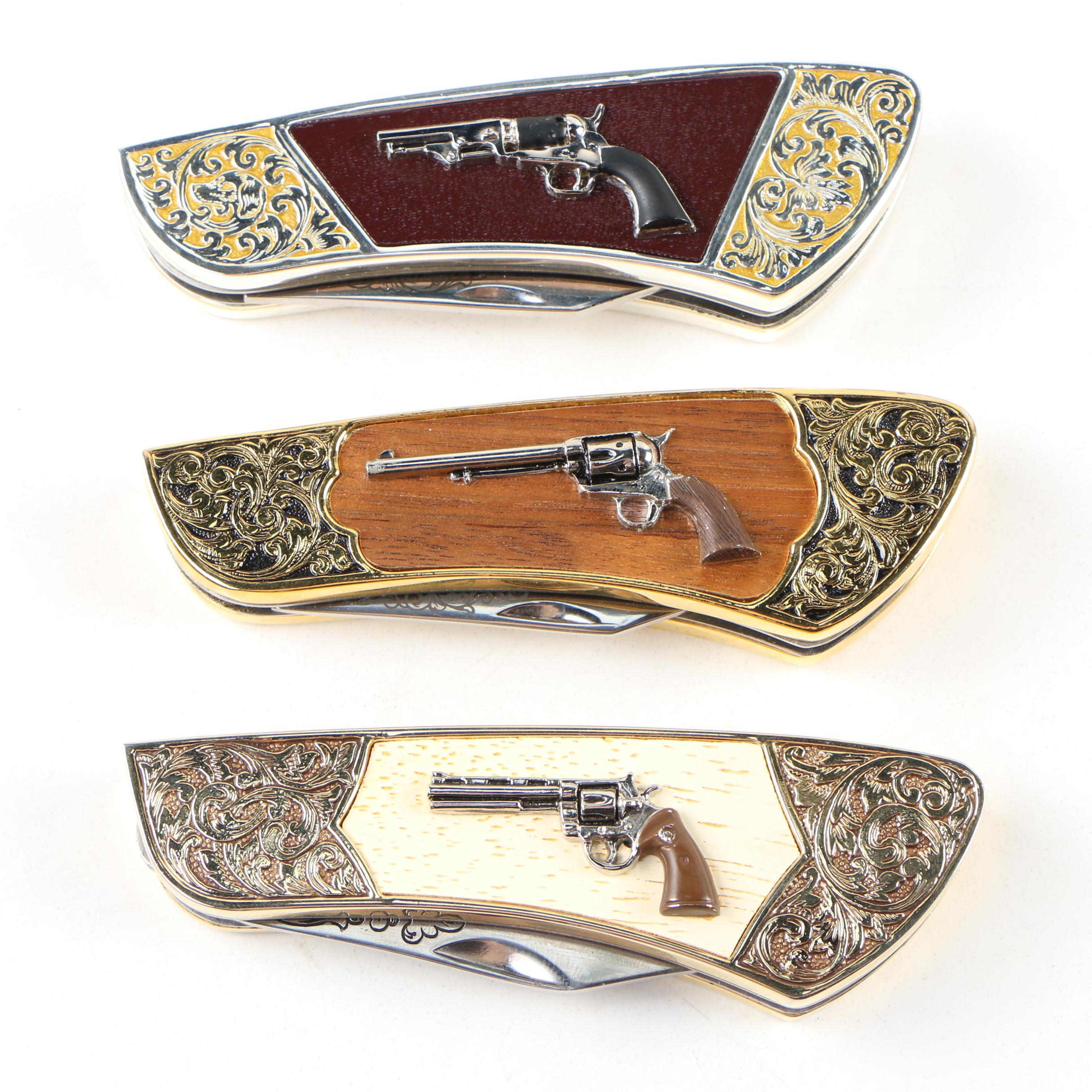 Franklin Mint Colt, Harley-Davidson, and Baseball Greats Collector Knives