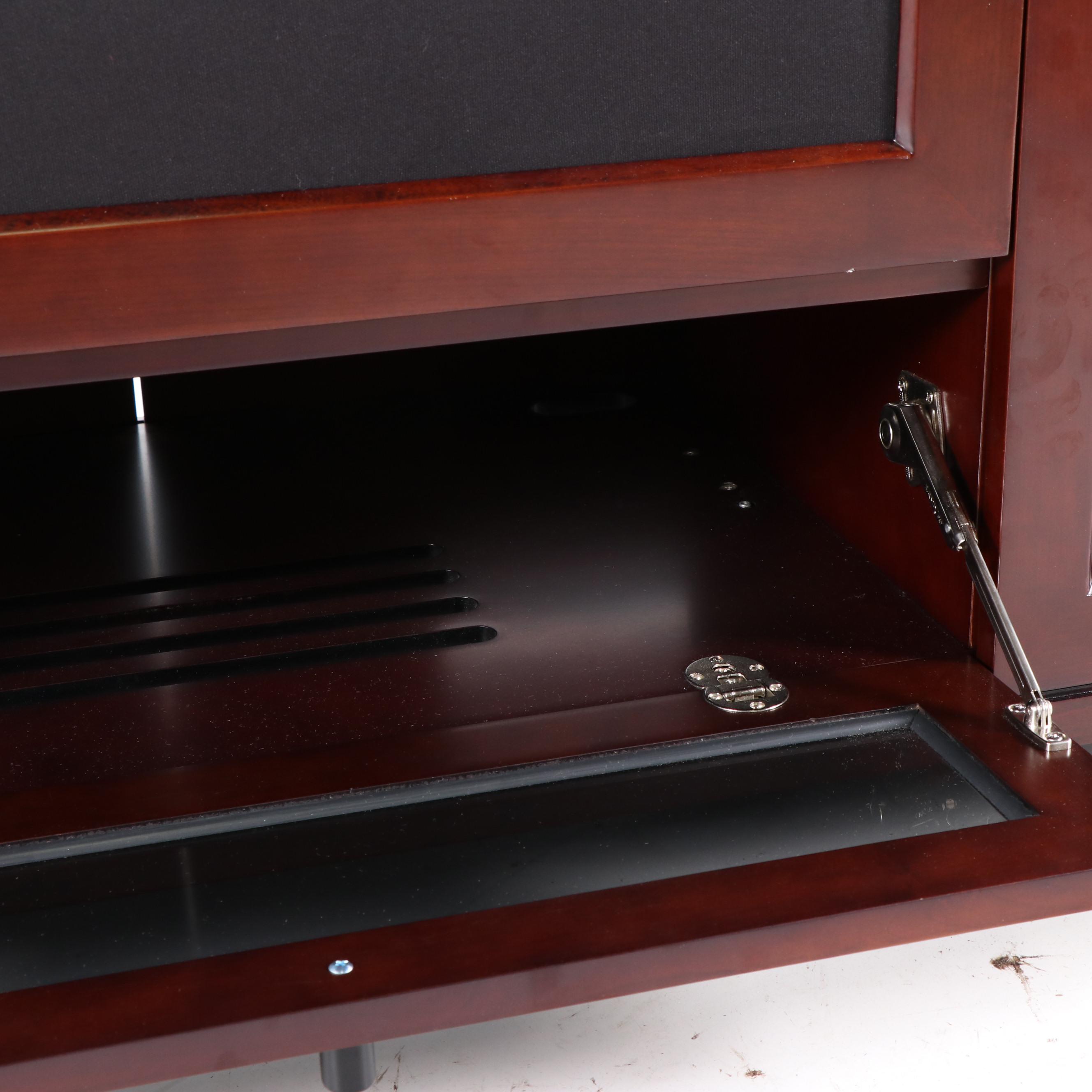 Contemporary BDI "Novia" Cherry Finish Triple Wide Entertainment Cabinet