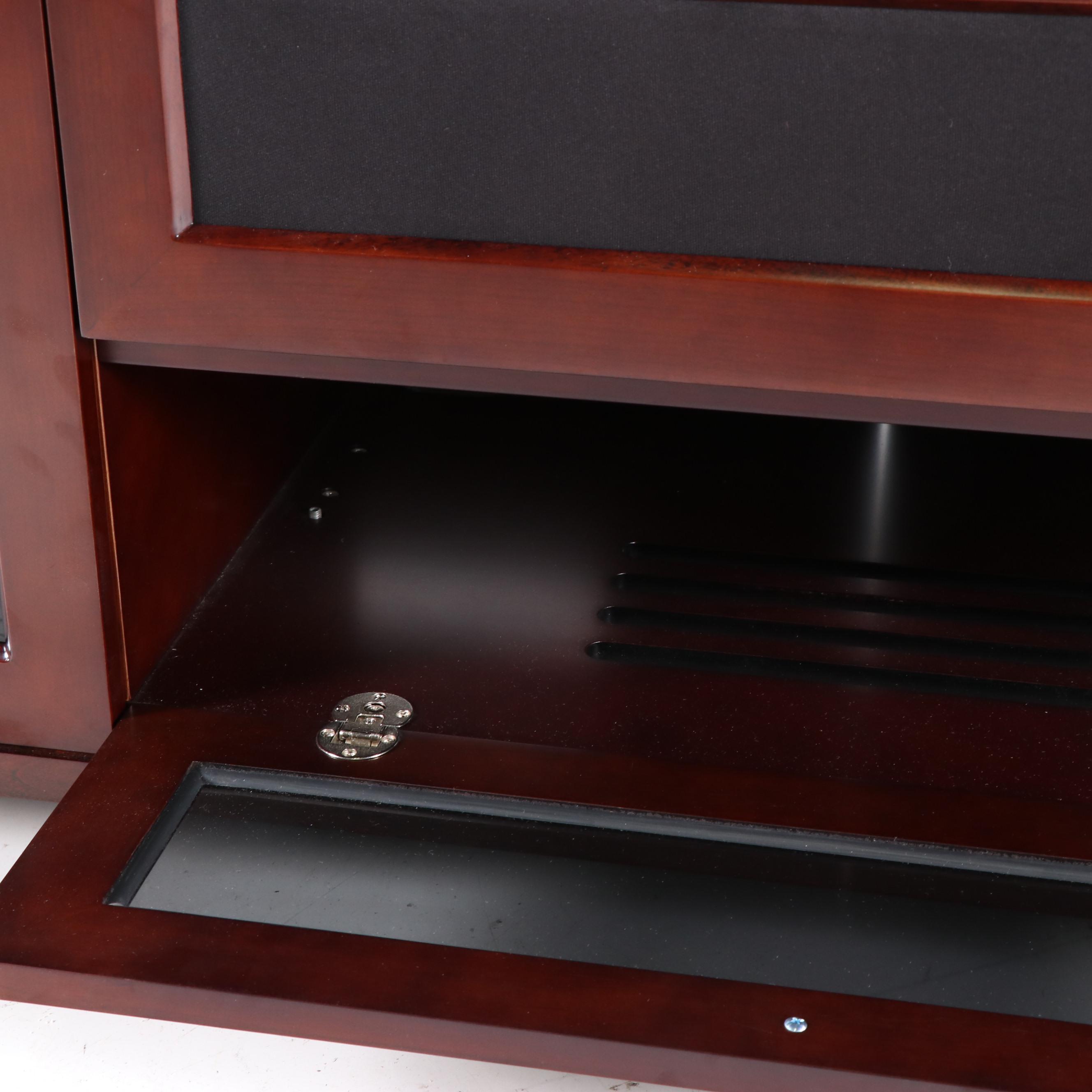 Contemporary BDI "Novia" Cherry Finish Triple Wide Entertainment Cabinet