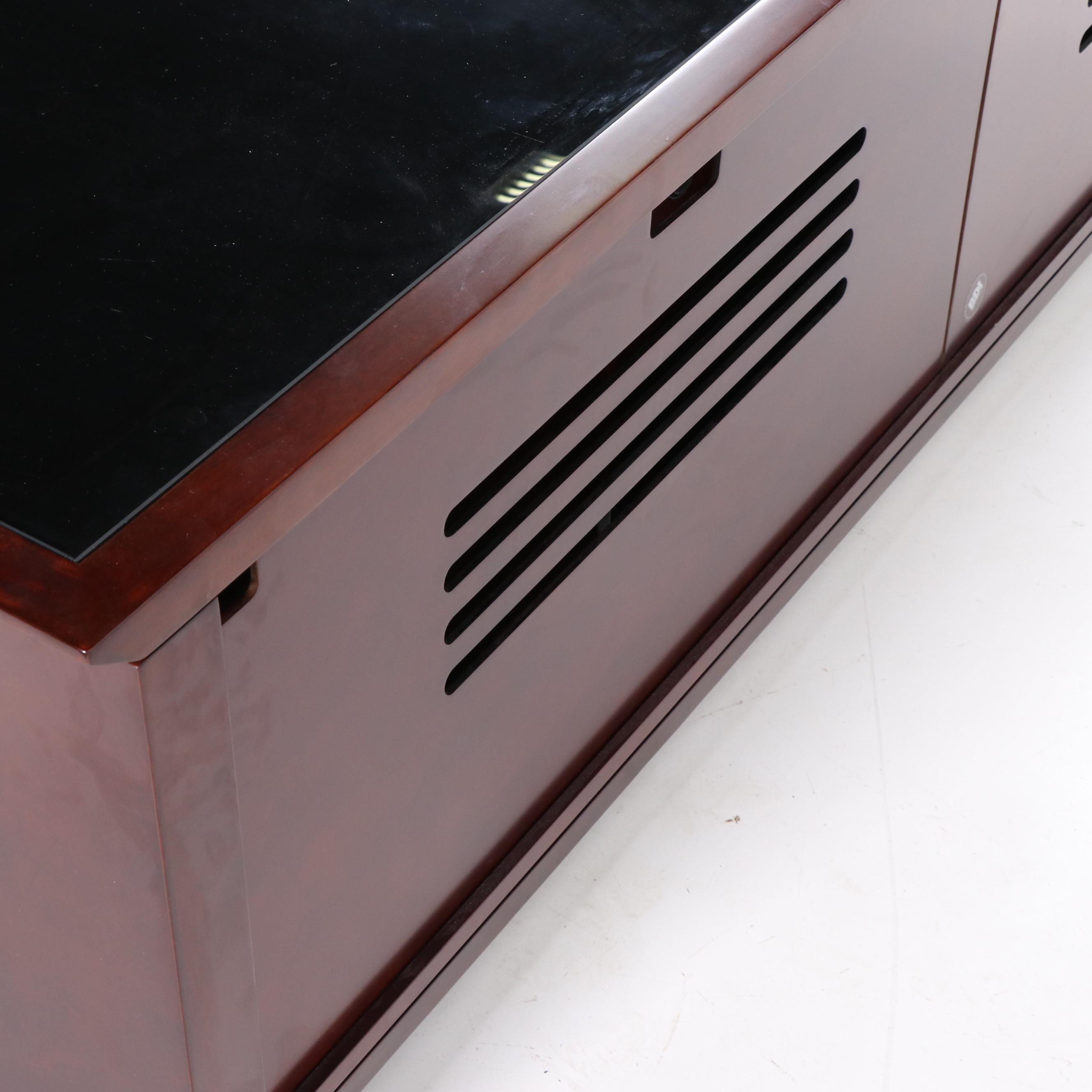 Contemporary BDI "Novia" Cherry Finish Triple Wide Entertainment Cabinet