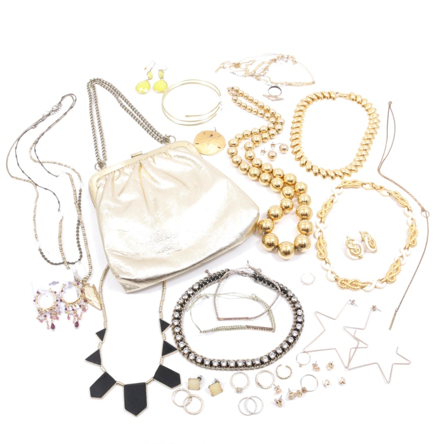 Jewelry Assortment and Evening Bag