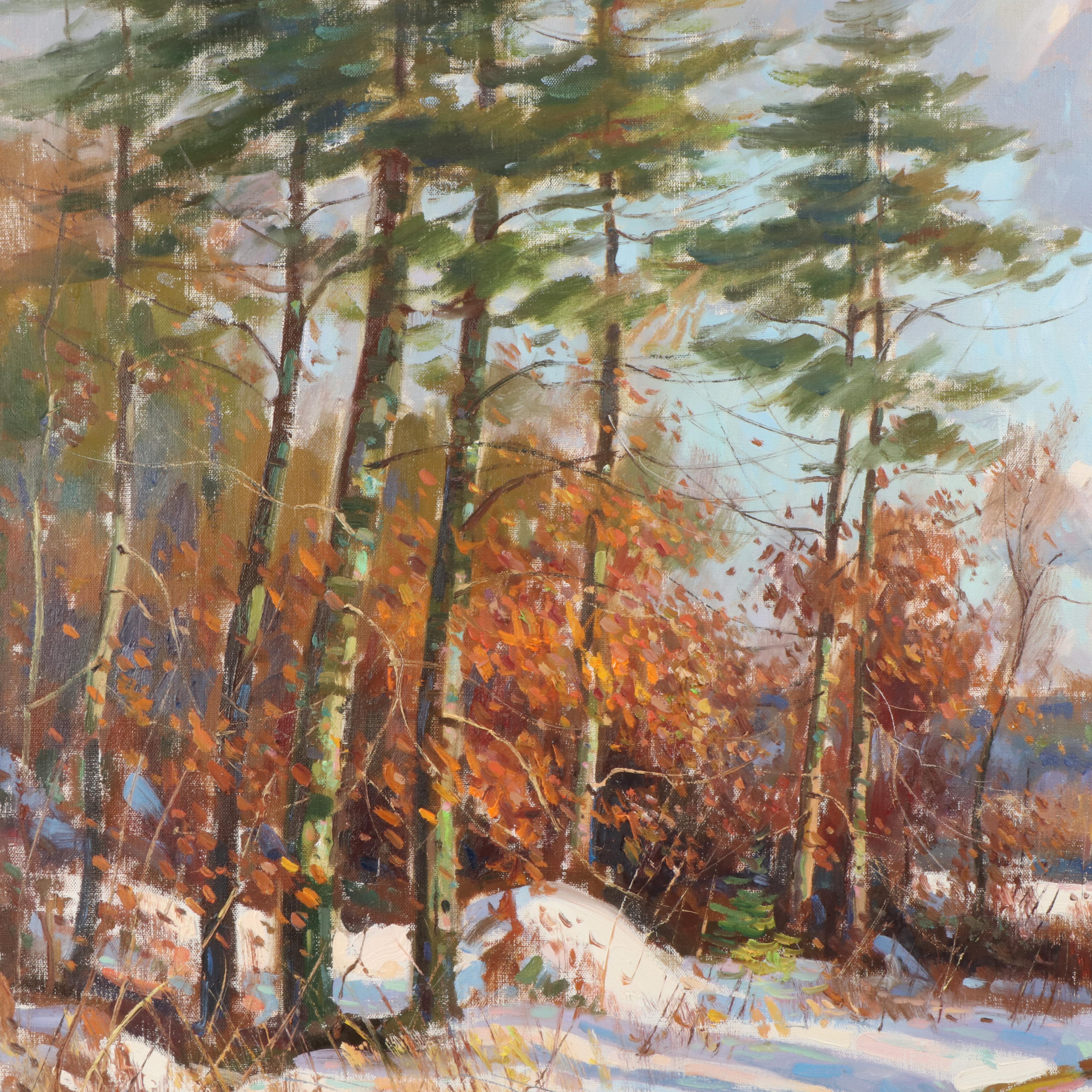 Wayne Morrell Landscape Oil Painting "Sunlight of Winter"