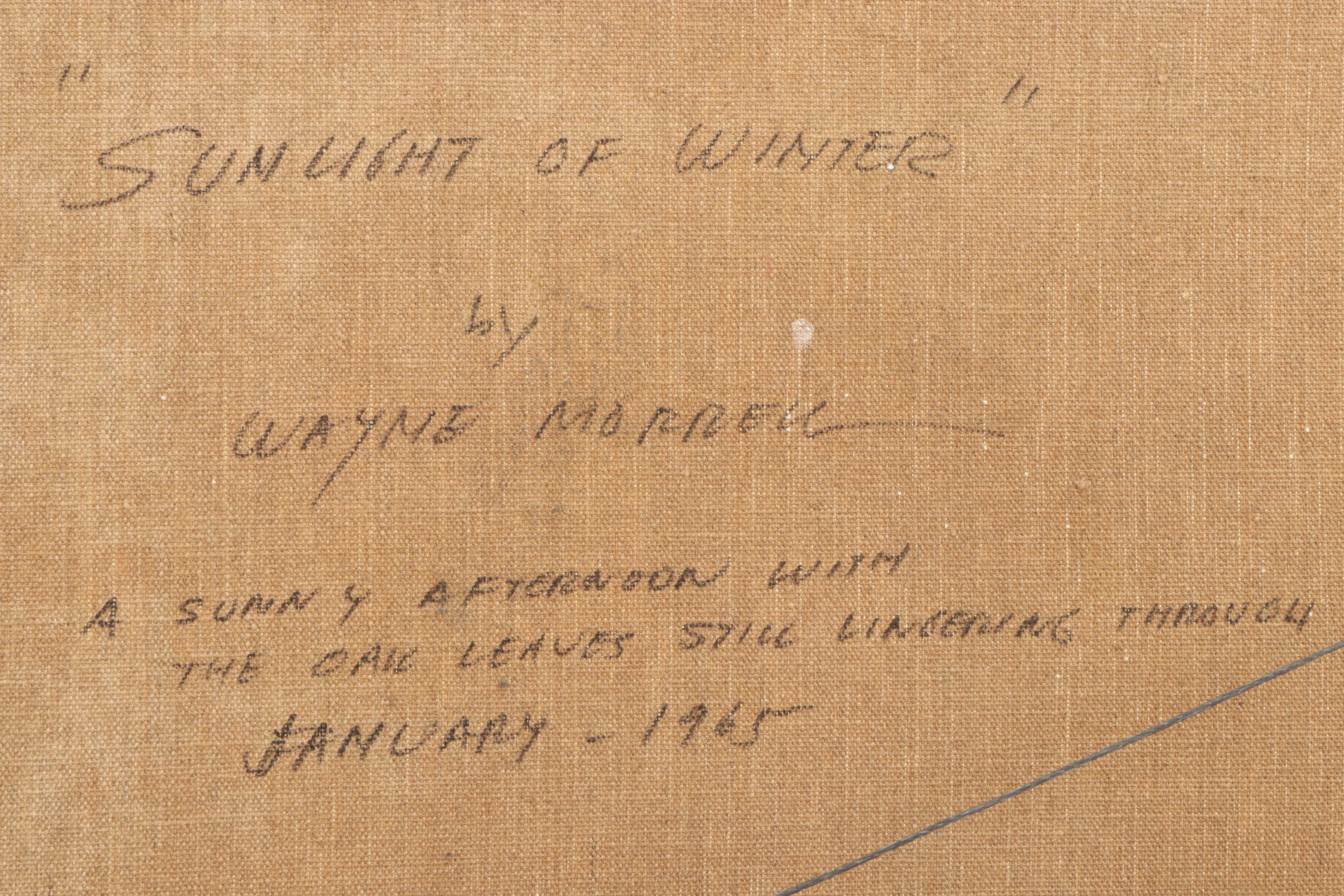 Wayne Morrell Landscape Oil Painting "Sunlight of Winter"