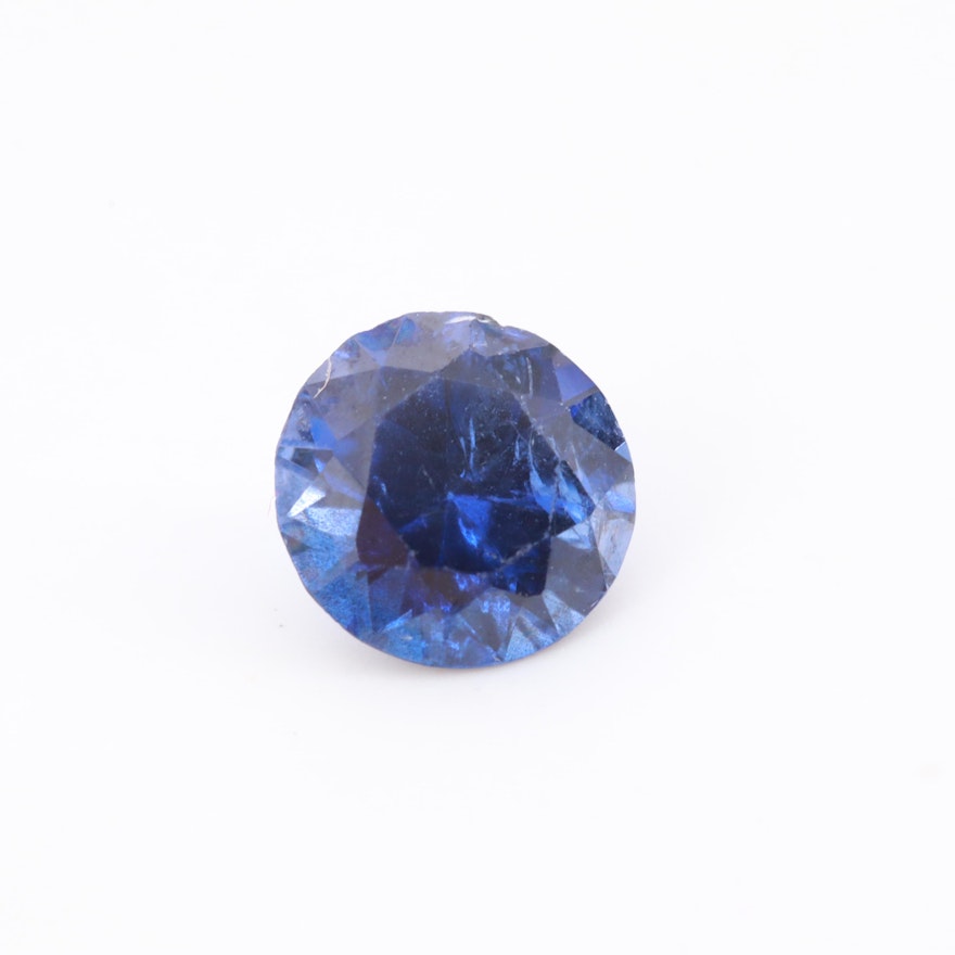 Loose Round Faceted Synthetic Sapphire Gemstone