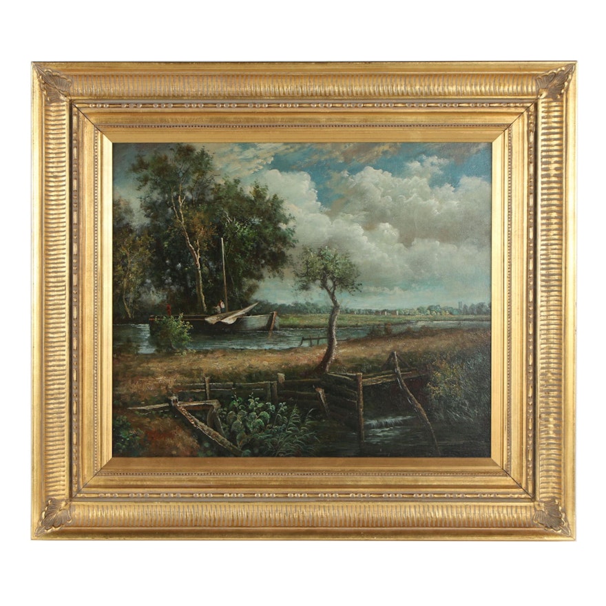 Dunn Canal Landscape Oil Painting