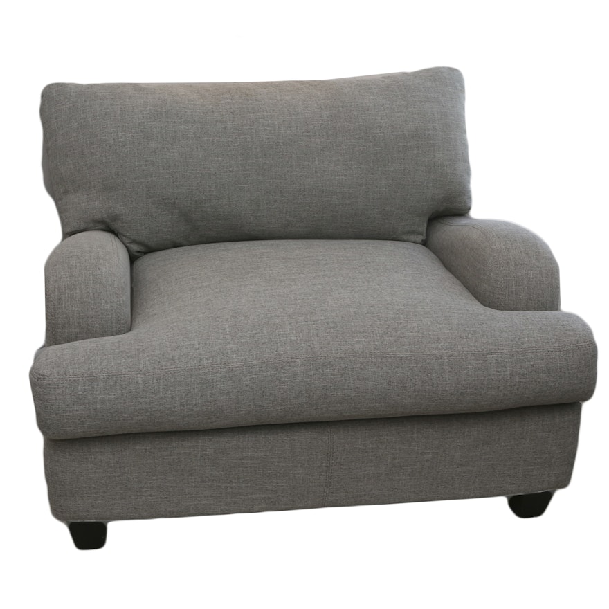 Contemporary Over-sized Linen Upholstered Armchair