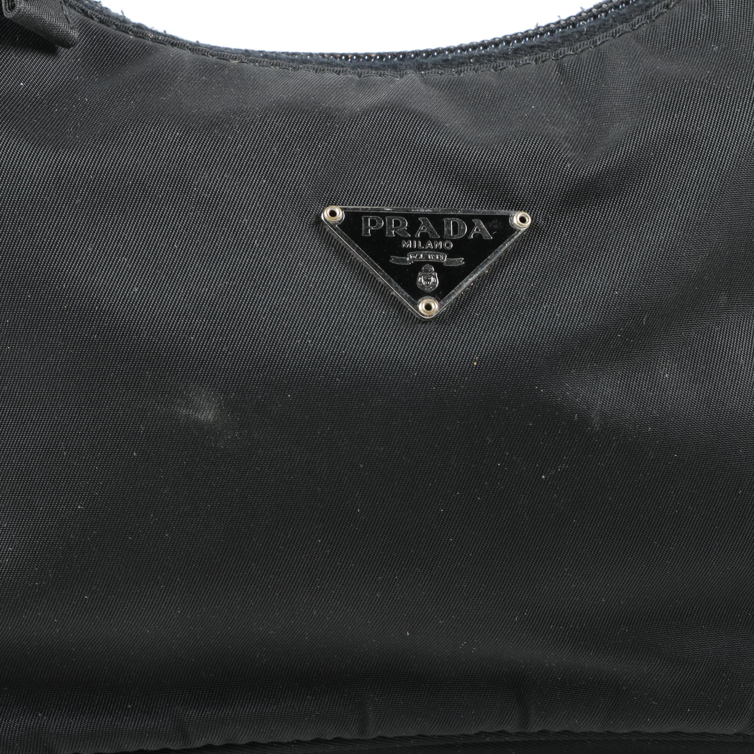 Prada Demi Handbag and Pouchette in Green and Black Nylon