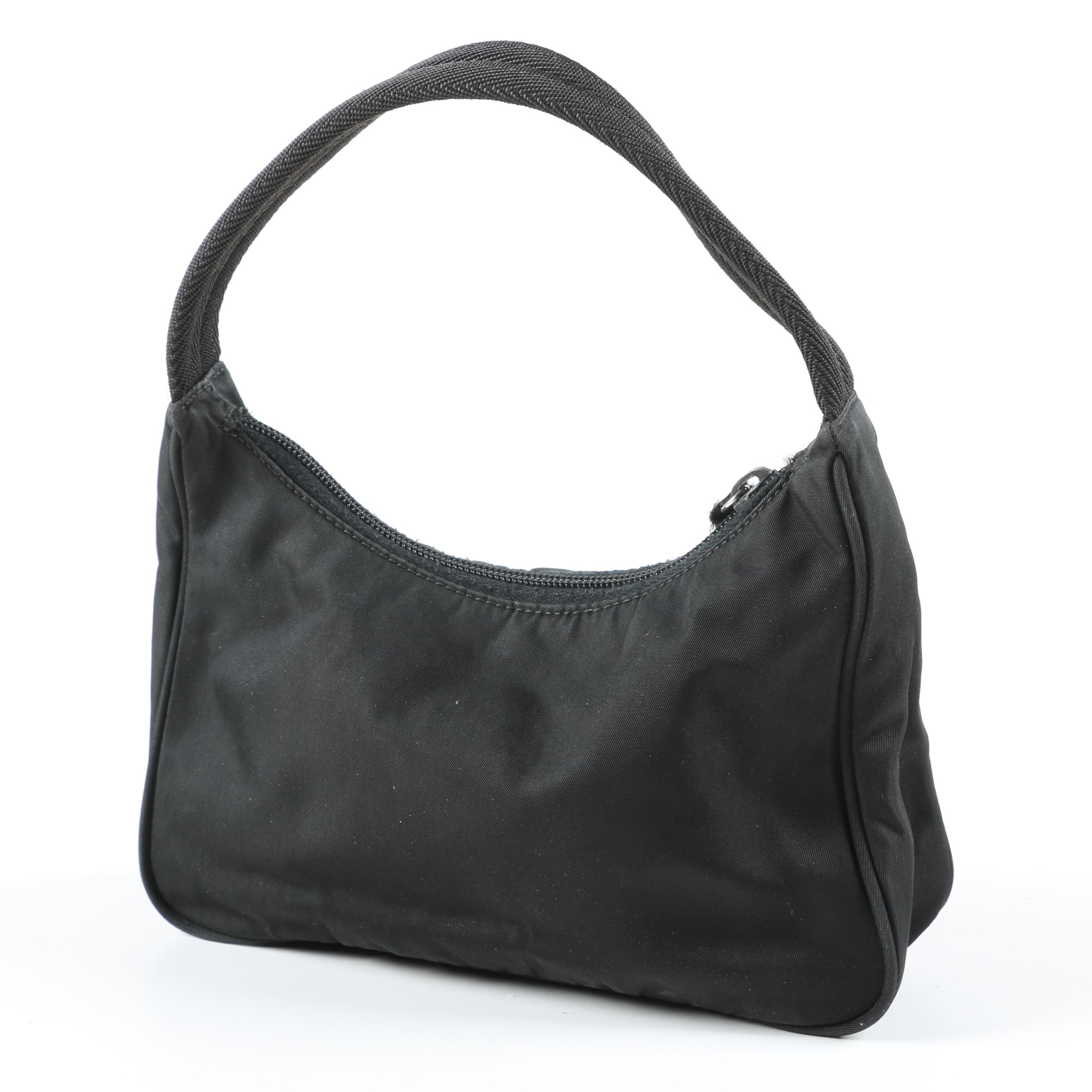 Prada Demi Handbag and Pouchette in Green and Black Nylon