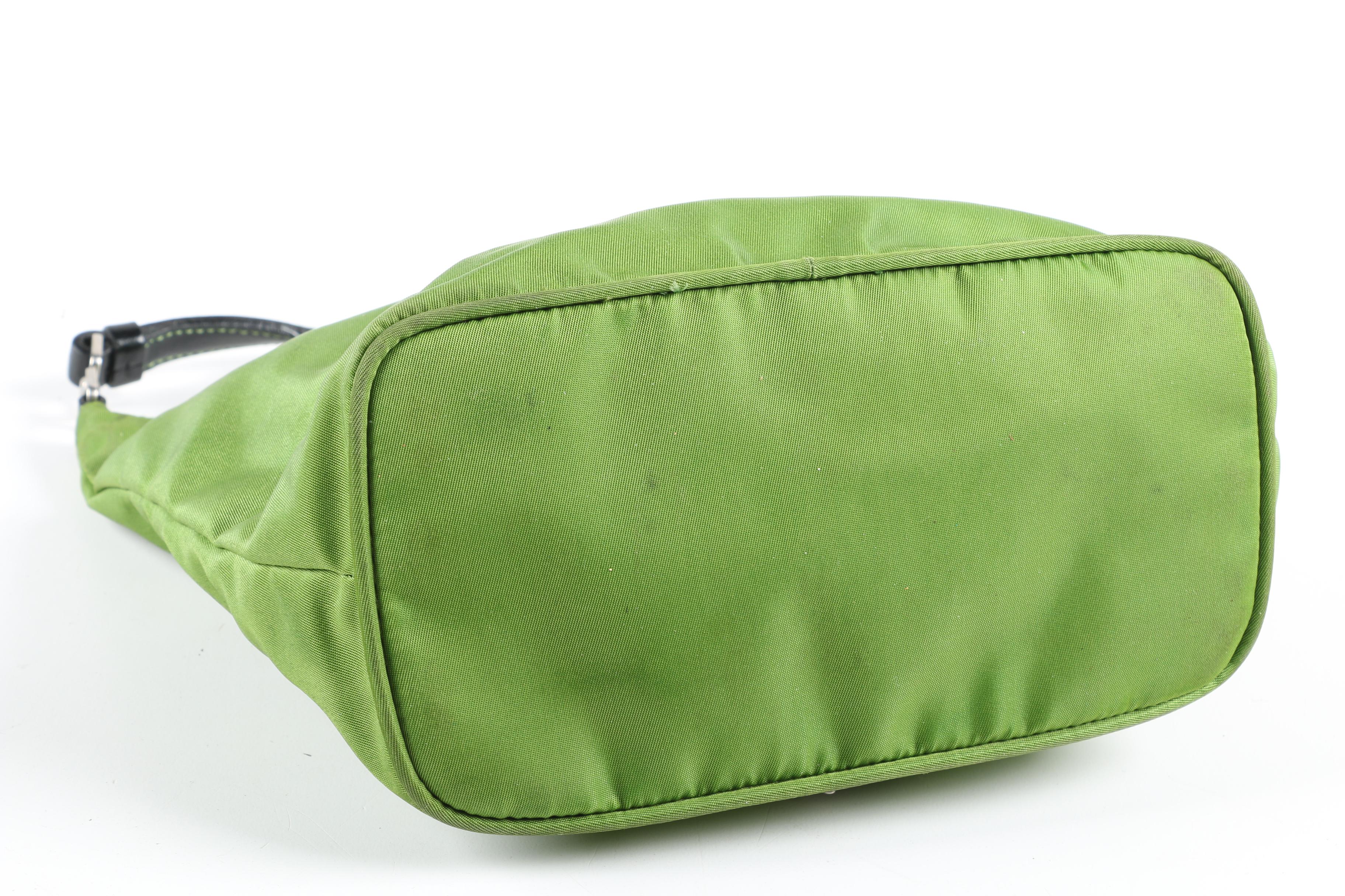 Prada Demi Handbag and Pouchette in Green and Black Nylon