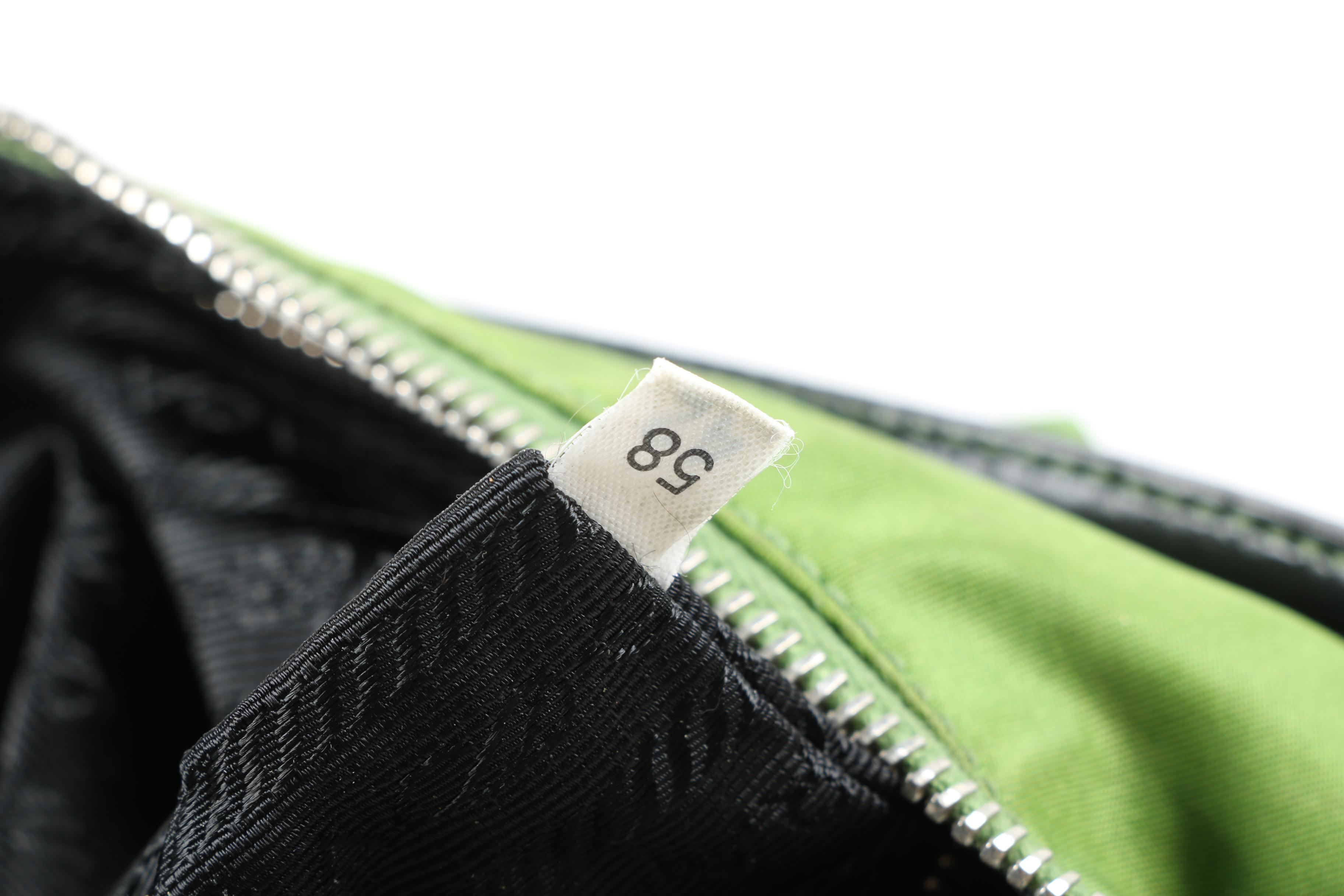 Prada Demi Handbag and Pouchette in Green and Black Nylon