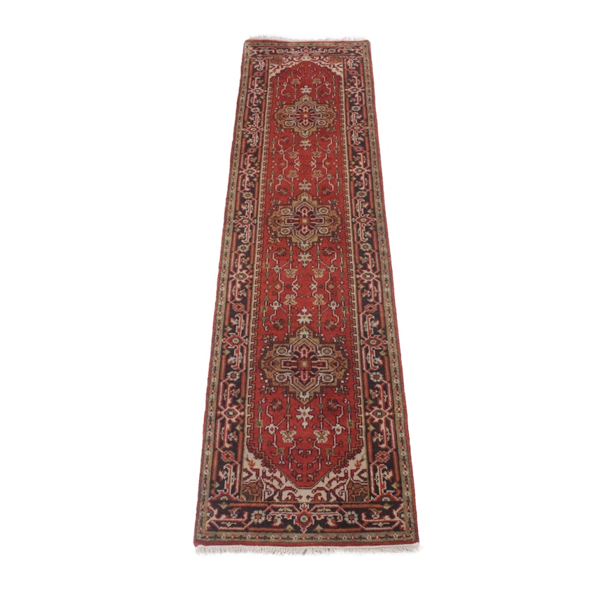2'6 x 10' Hand-Knotted Indo-Persian Heriz Serapi Carpet Runner