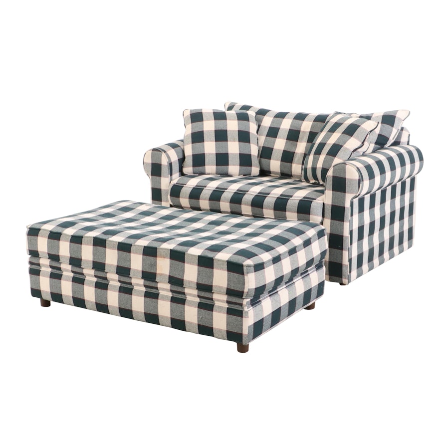 Hickory Springs Oversized Chair with Pull Out Twin Size Bed and Storage Ottoman