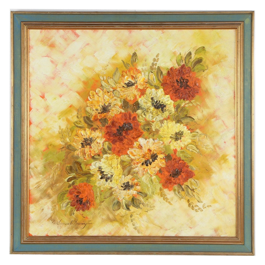 Late 20th Century Floral Oil Painting