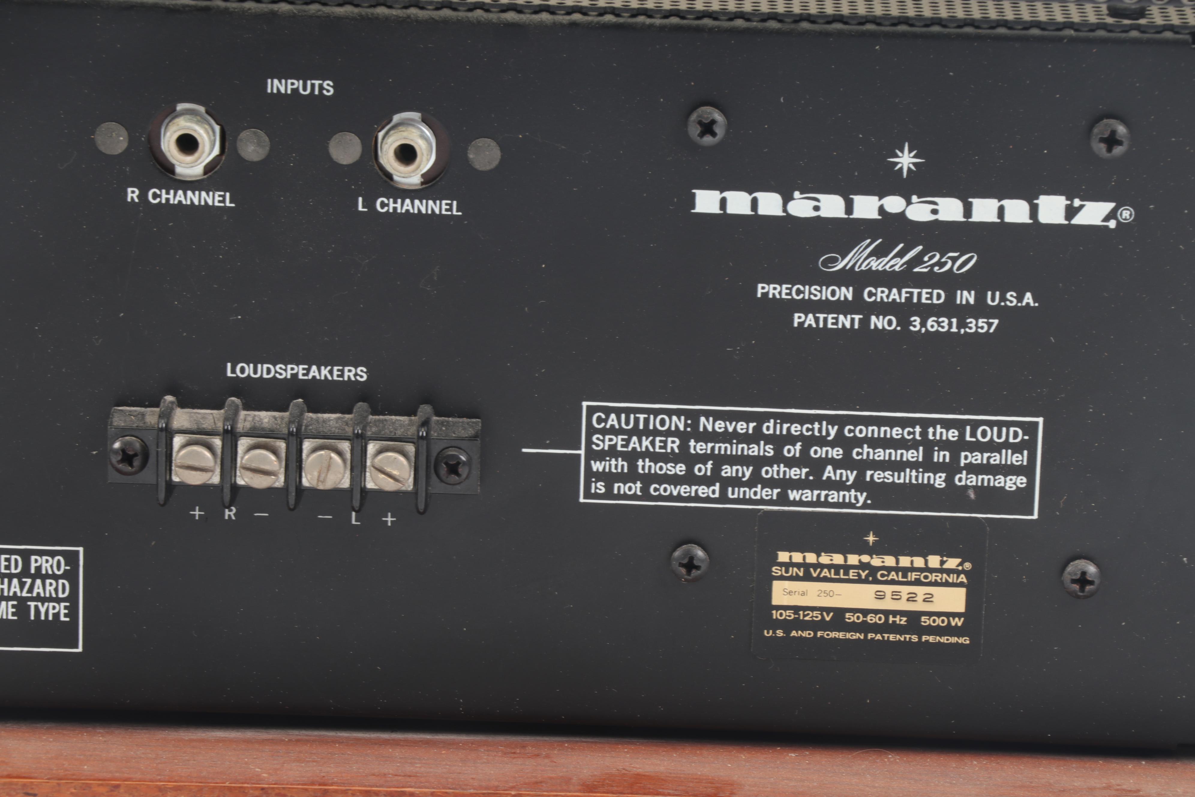 Marantz Model 250 Power Stereo Amplifier, Mid-Century