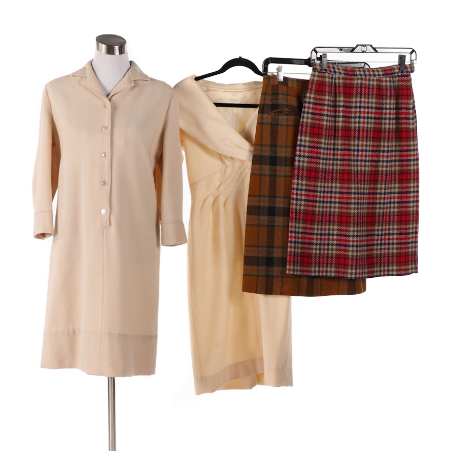 Wool Dresses and Plaid Skirts Including Westbury, Late 1950s - Early 1960s