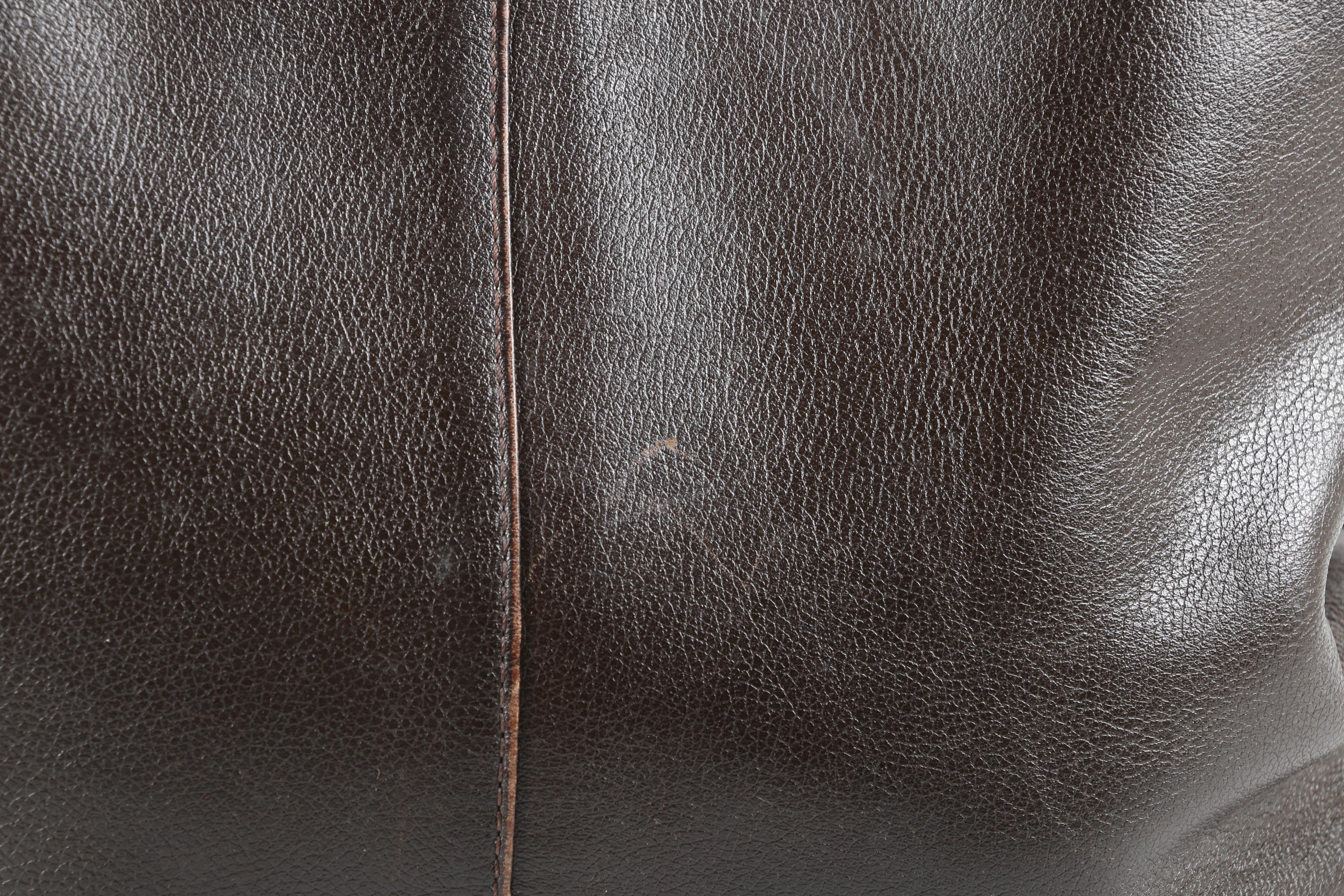 Burberry Tote Bag in Dark Brown Grained Leather, Vintage