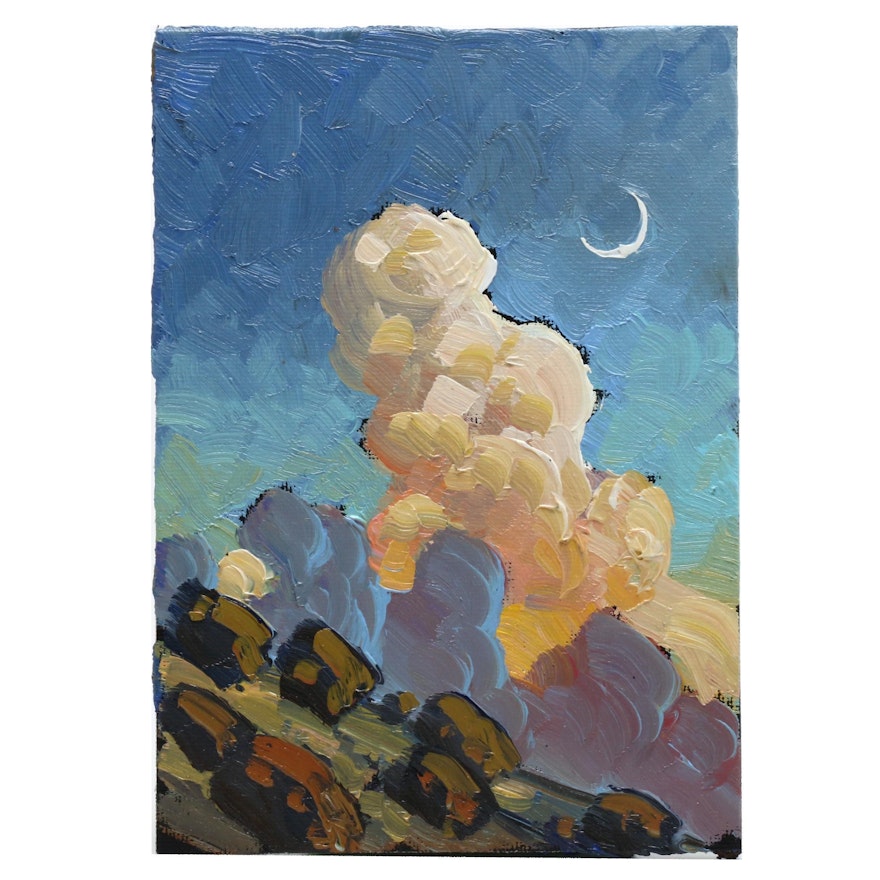 William Hawkins Nocturne Landscape Oil Painting