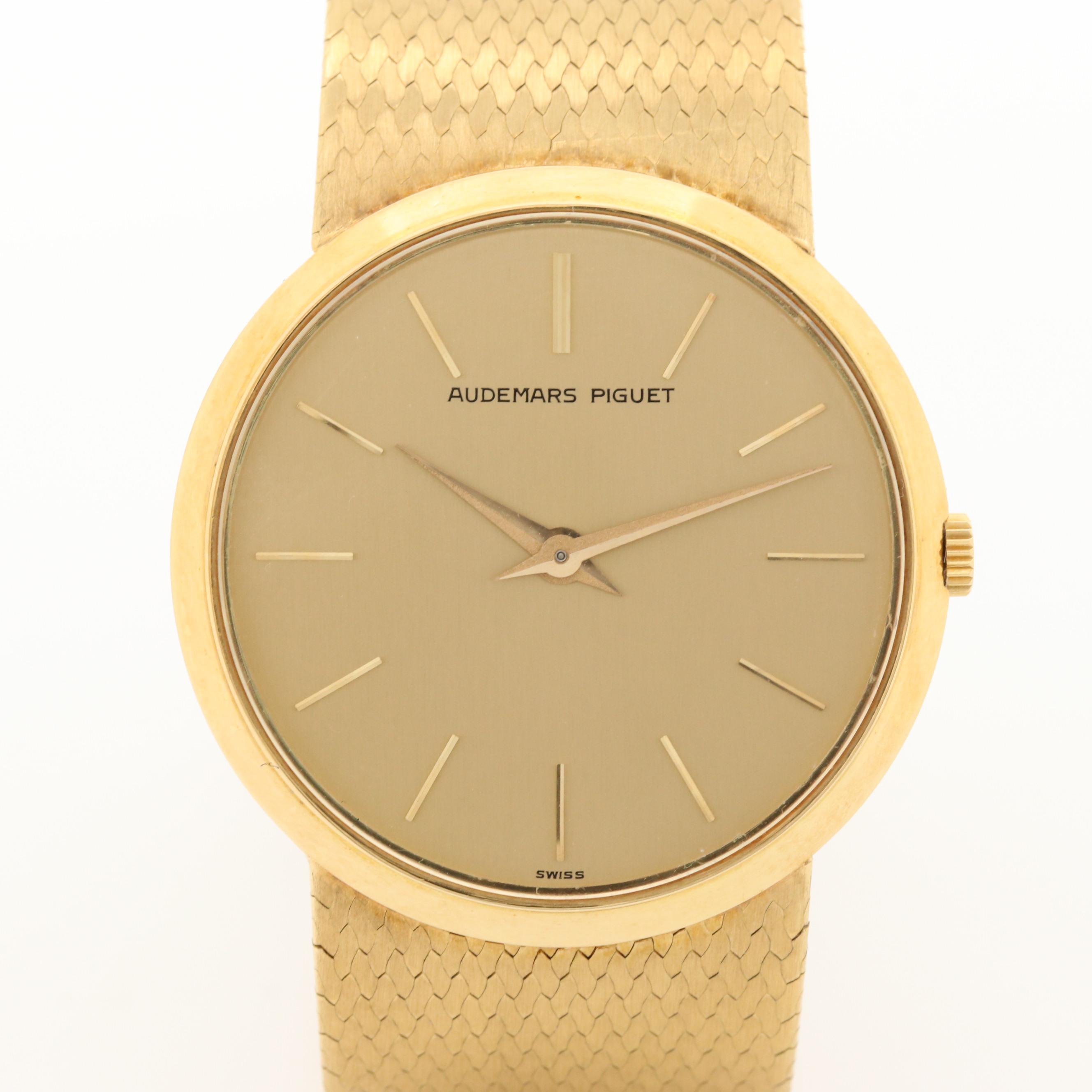 Vintage Audemars Piguet Ultra-Thin 18K Gold Stem Wind Watch, Circa 1970