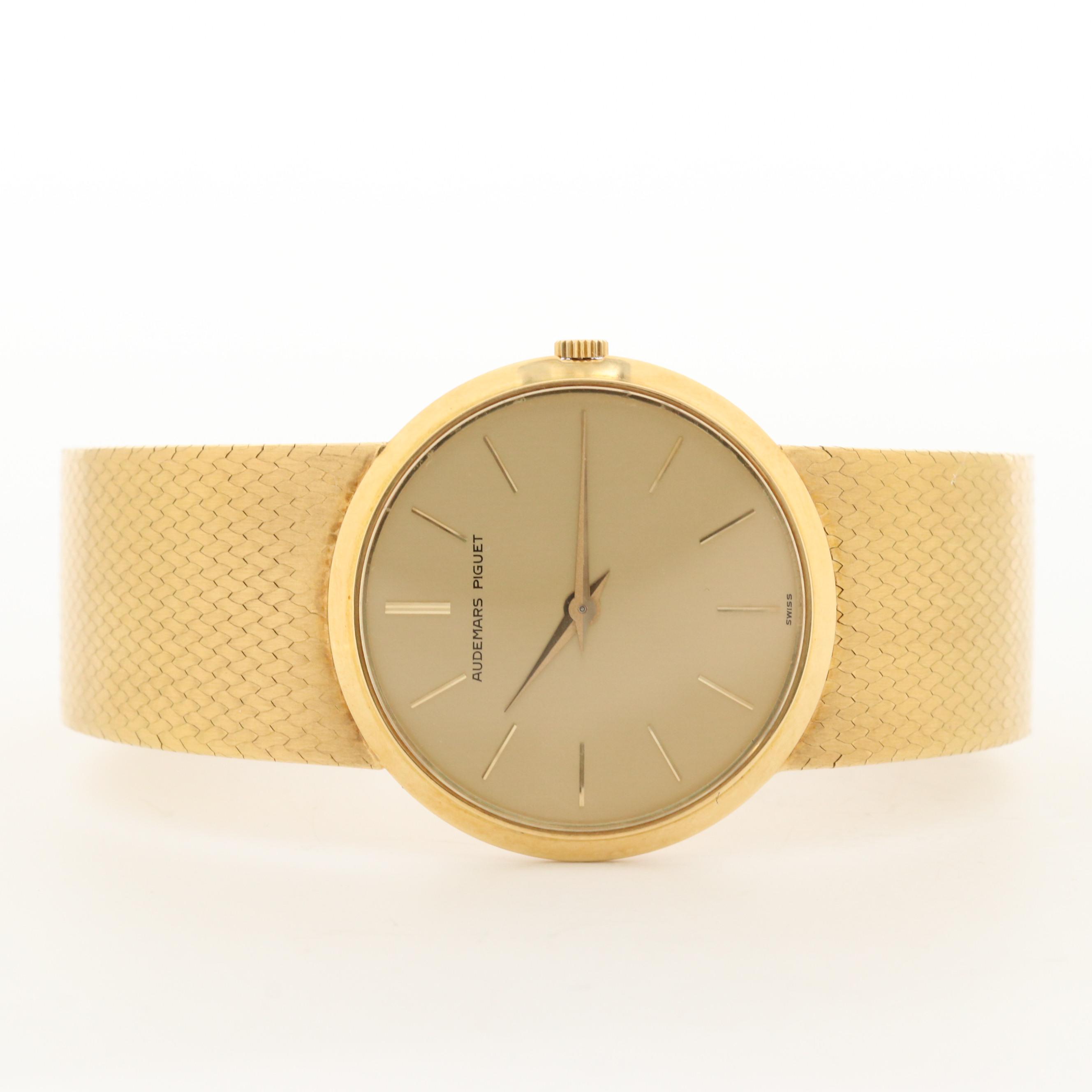 Vintage Audemars Piguet Ultra-Thin 18K Gold Stem Wind Watch, Circa 1970