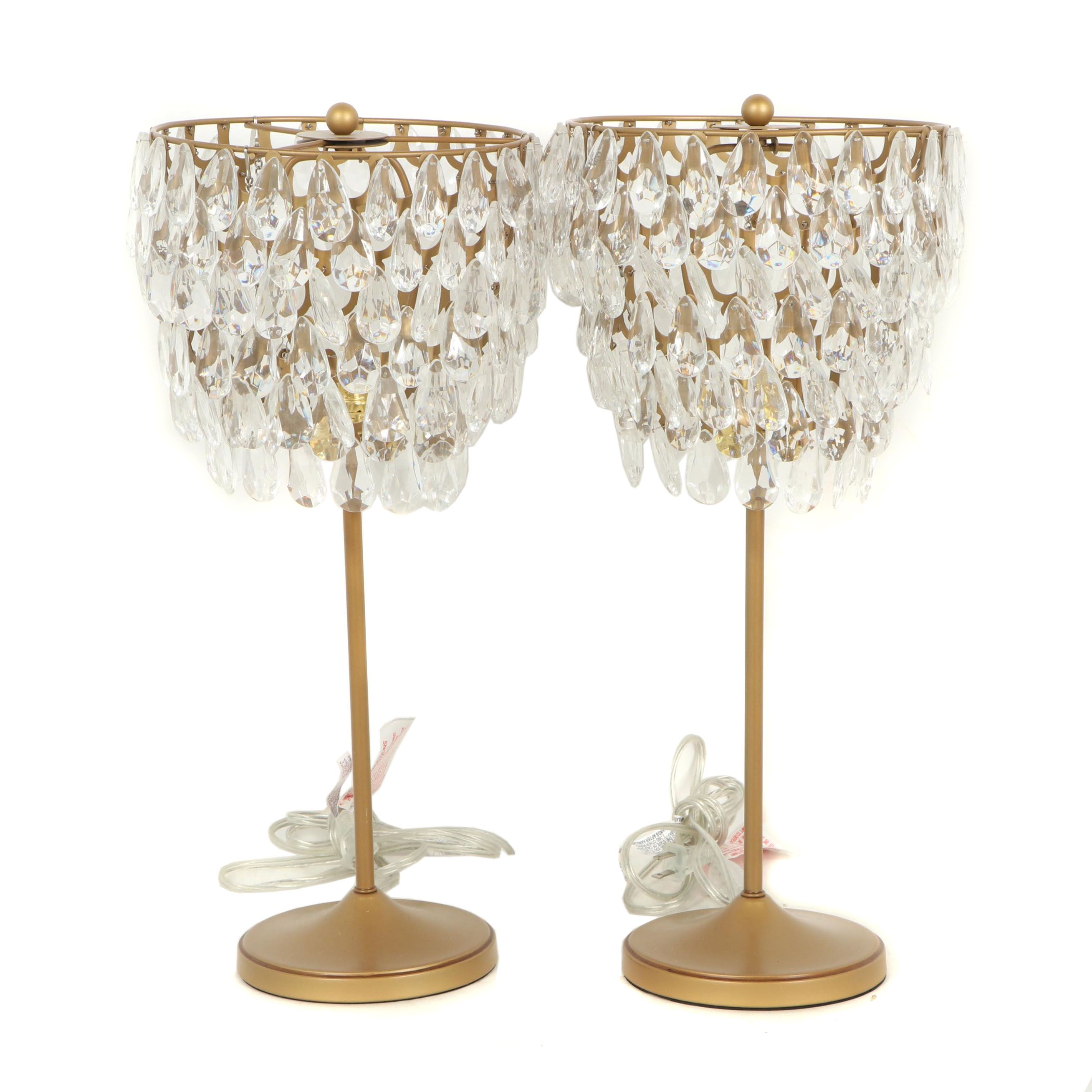 Pair of Acrylic Beaded Table Lamps