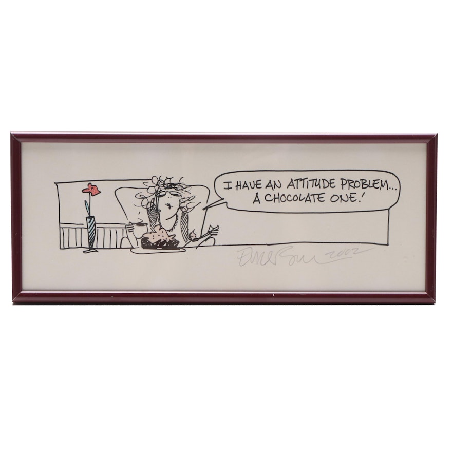 Emerson Quillin Hand-Colored Lithograph "I Have an Attitude Problem"
