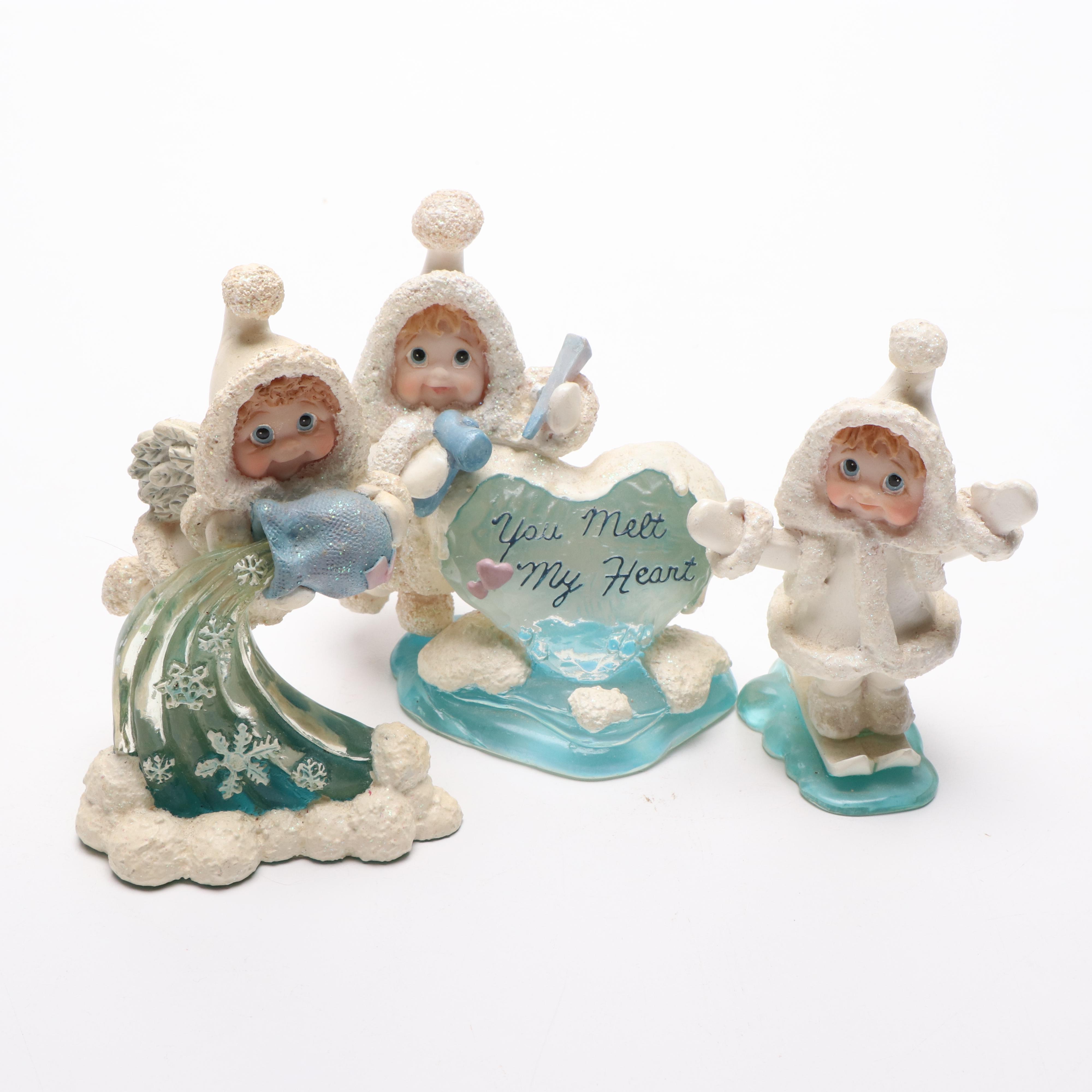 Cast Art Industries Dreamsicles Northern Lights Gypsum Figurines, Circa 1990s