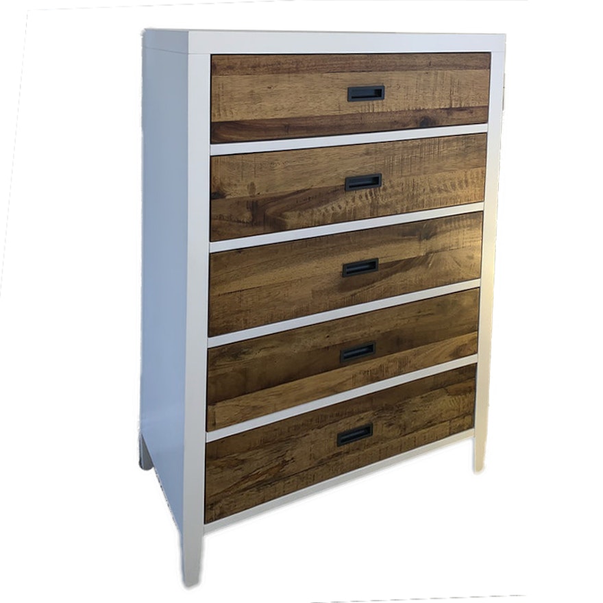 Contemporary Engineered and Rustic Wood Chest of Drawers