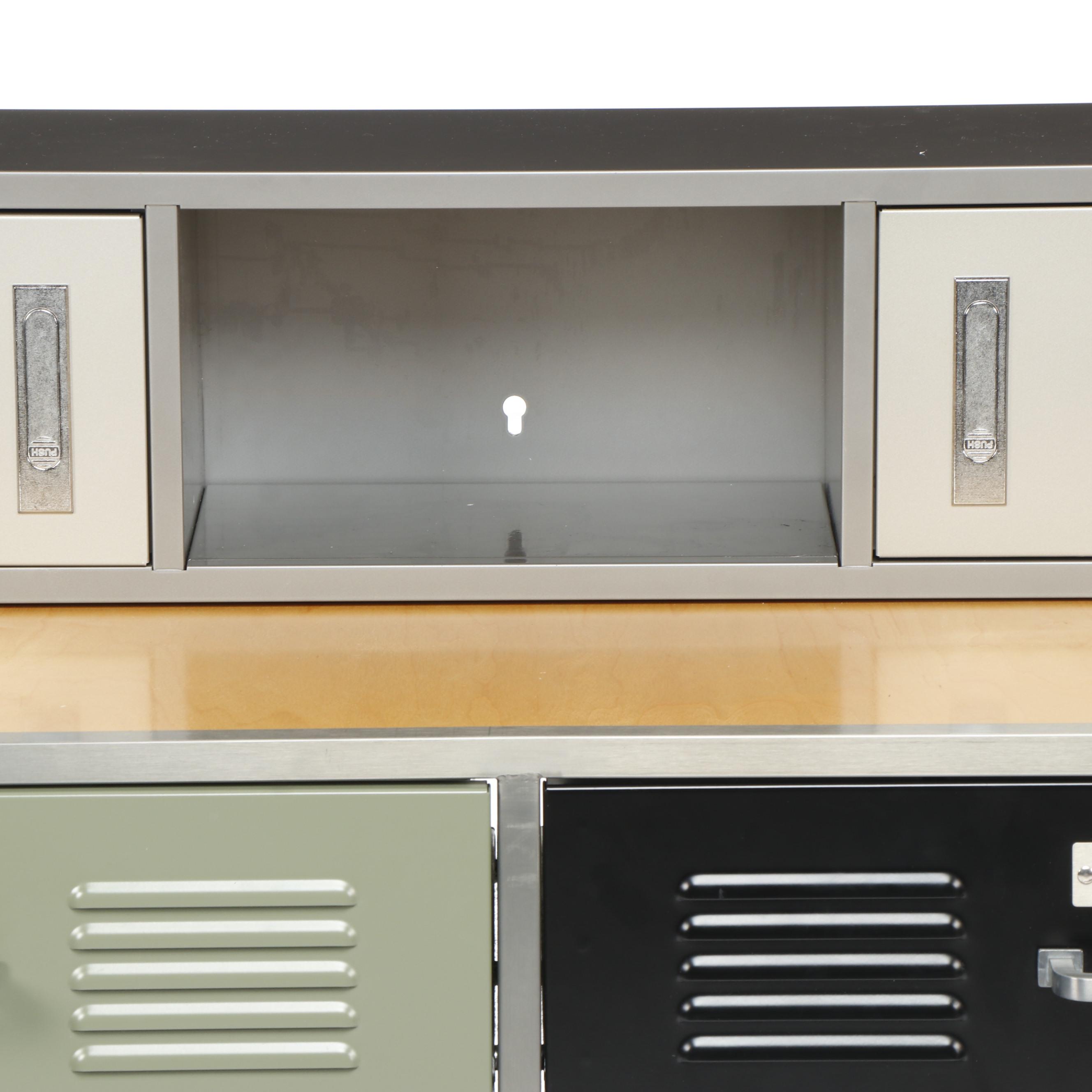 Contemporary Pottery Barn Teen "Locker" Metal Dresser and Wall Shelf