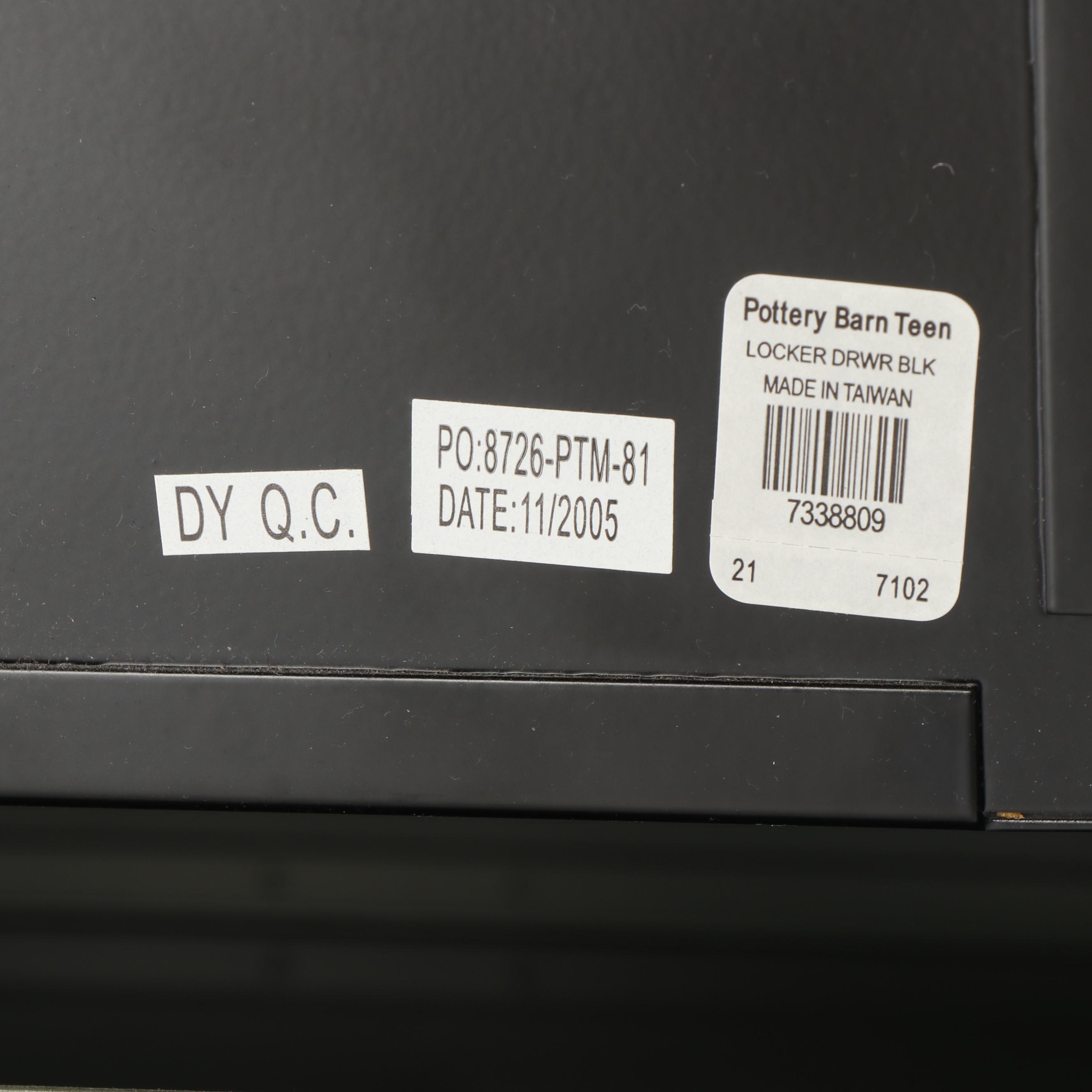 Contemporary Pottery Barn Teen "Locker" Metal Dresser and Wall Shelf