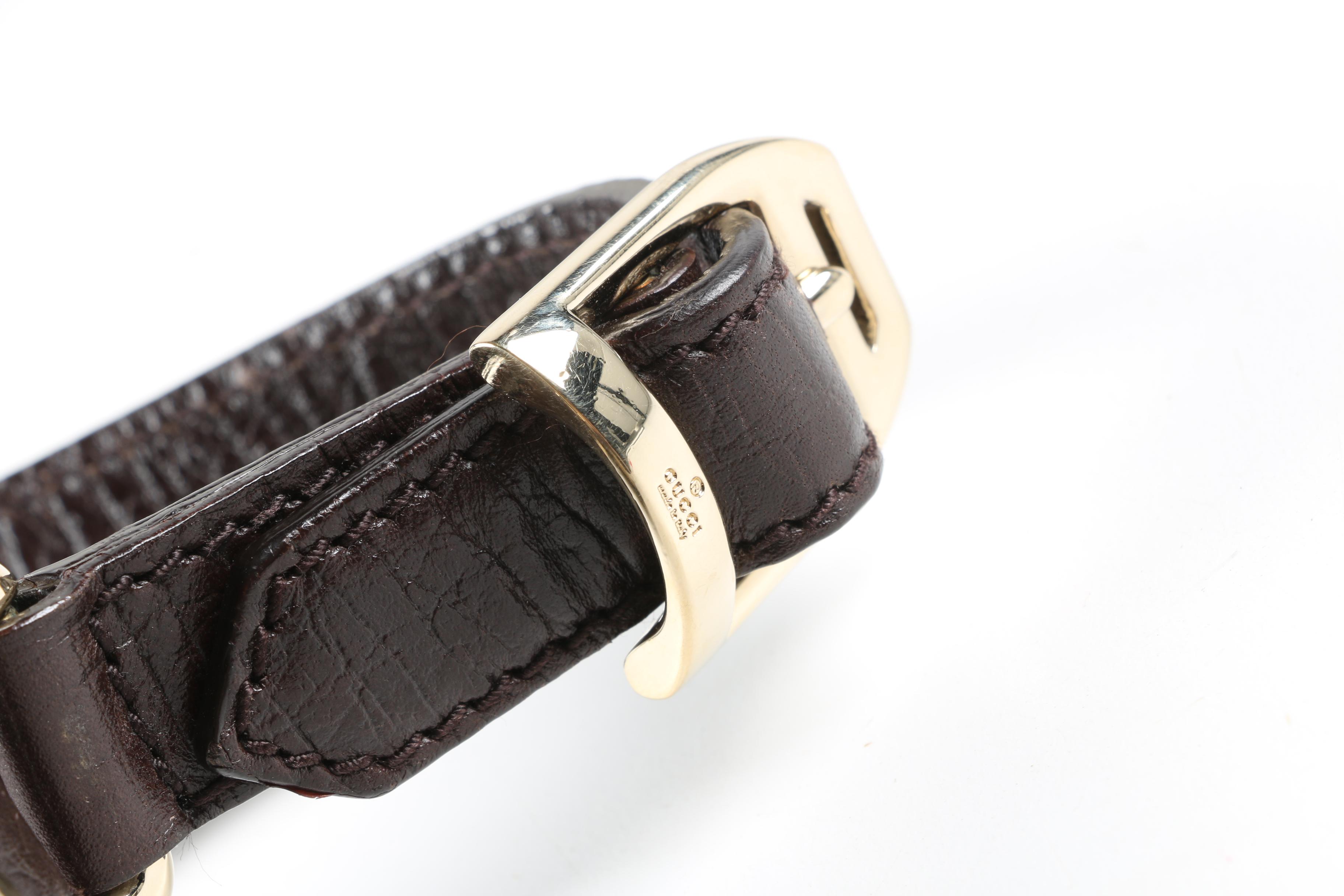 Gucci Hasler Horsebit Web Stripe Hobo Bag in GG Canvas and Brown Leather