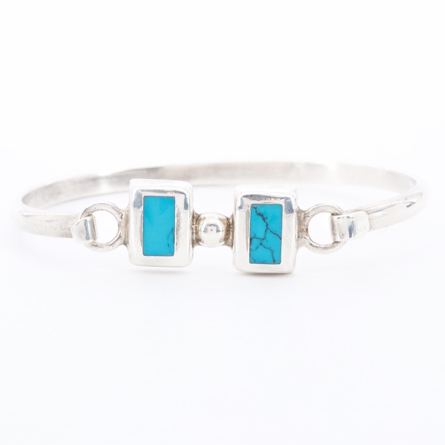 Mexican Sterling Silver Turquoise Bracelet