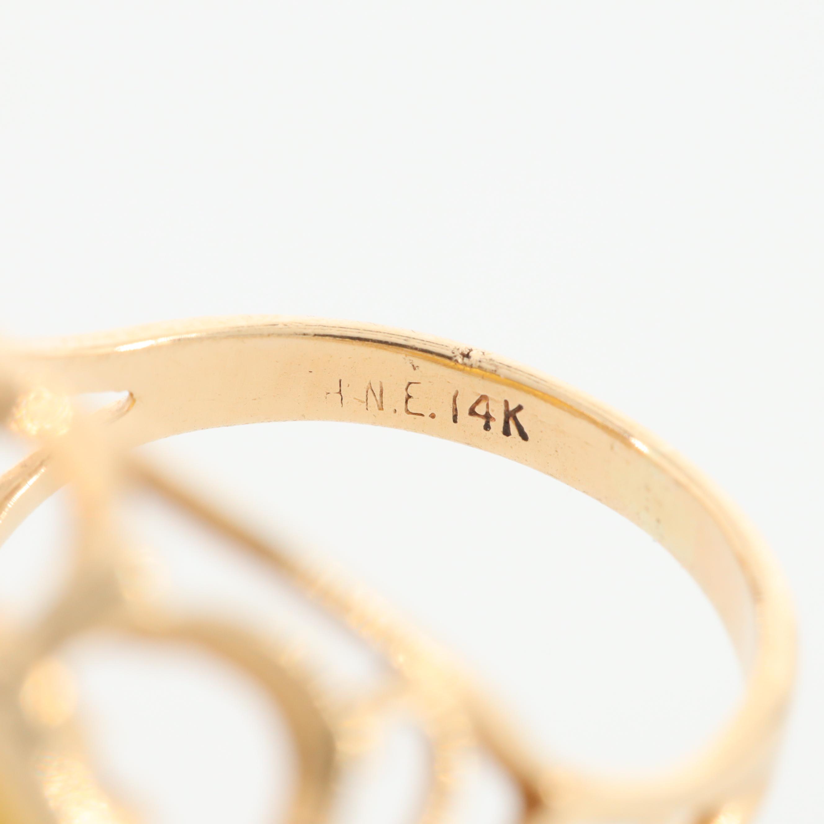 14K Yellow Gold Ring with 1988 China 5-Yuan 1/20 Oz. Gold Panda Bullion Coin