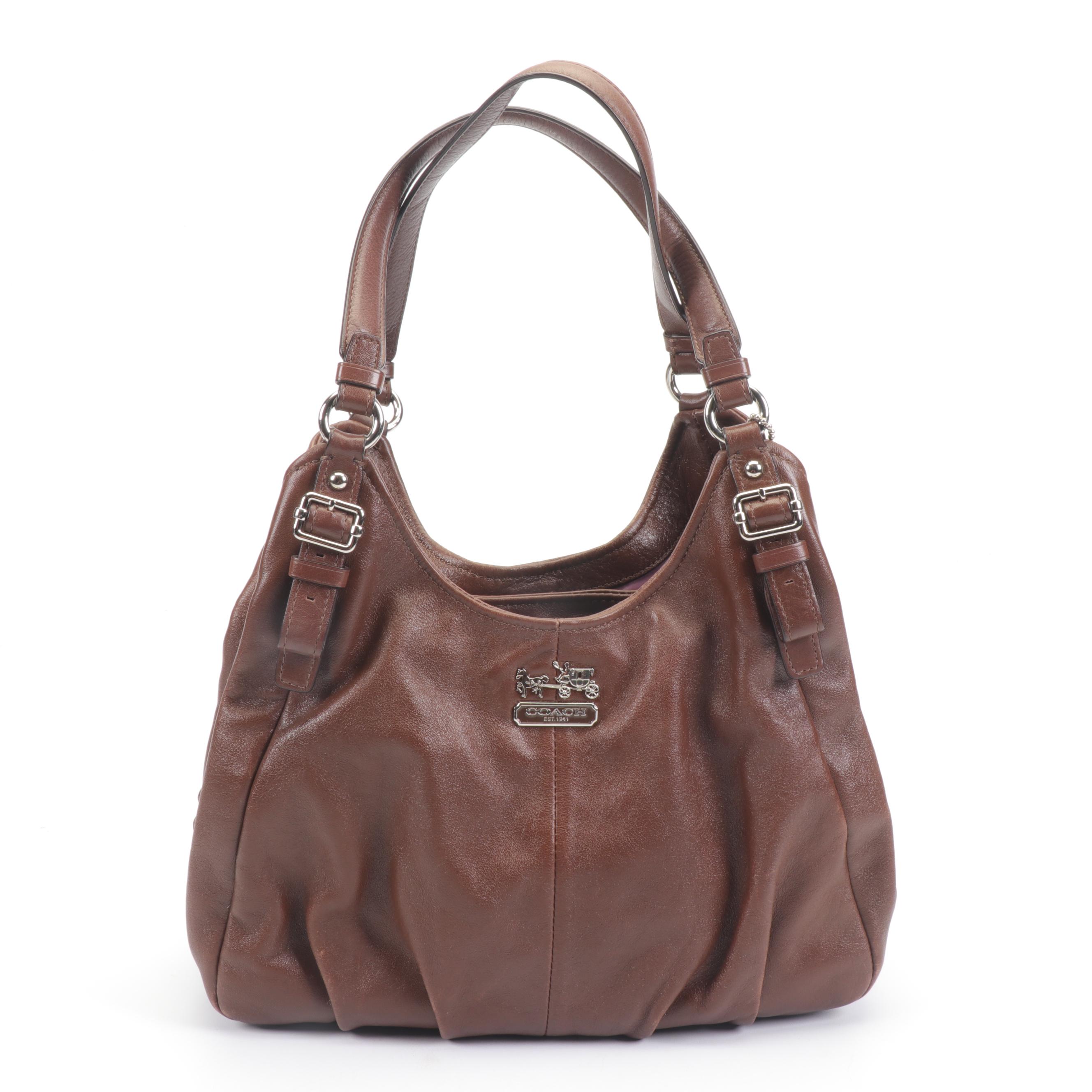 Coach Maggie Madison Brown Leather Shoulder Bag