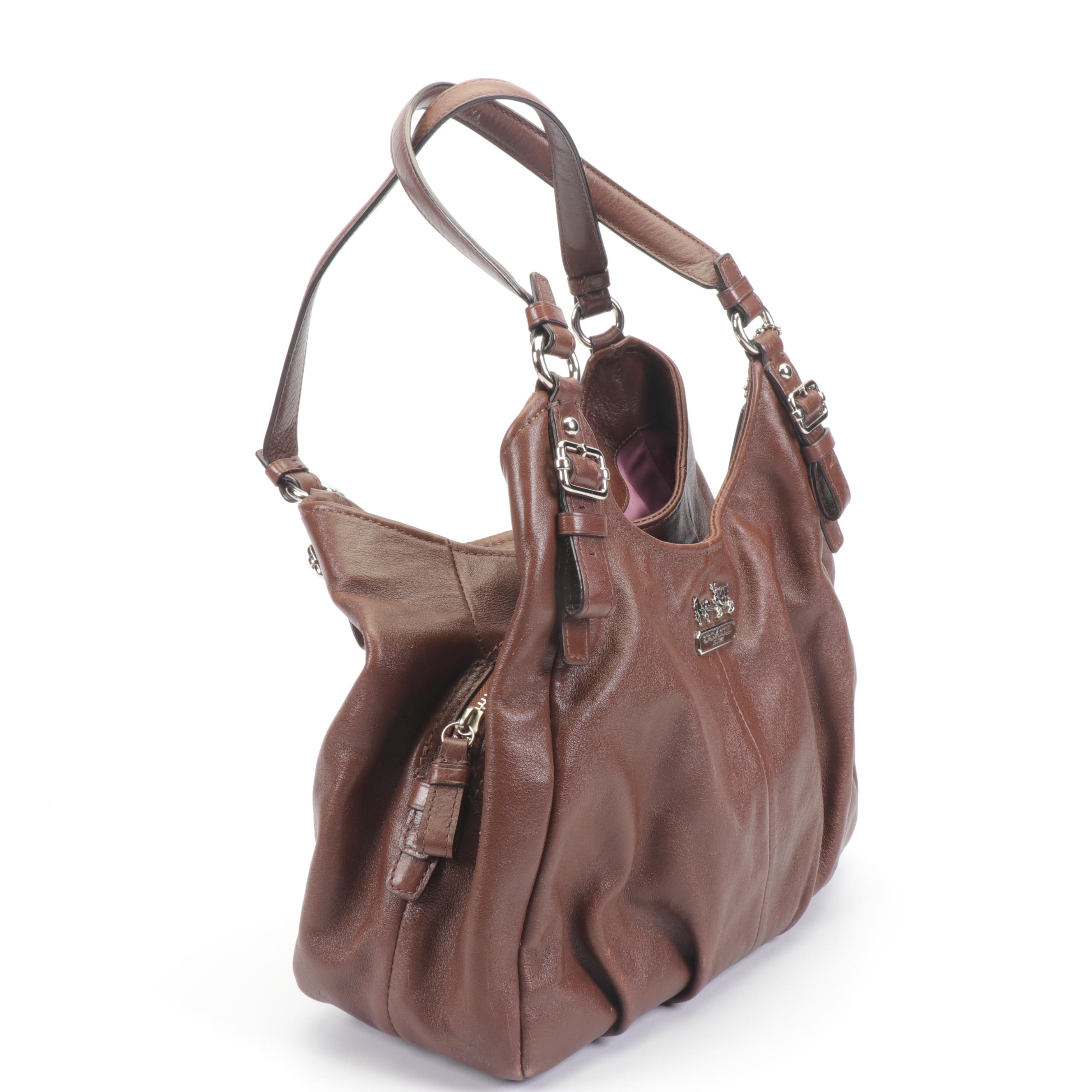 Coach Maggie Madison Brown Leather Shoulder Bag