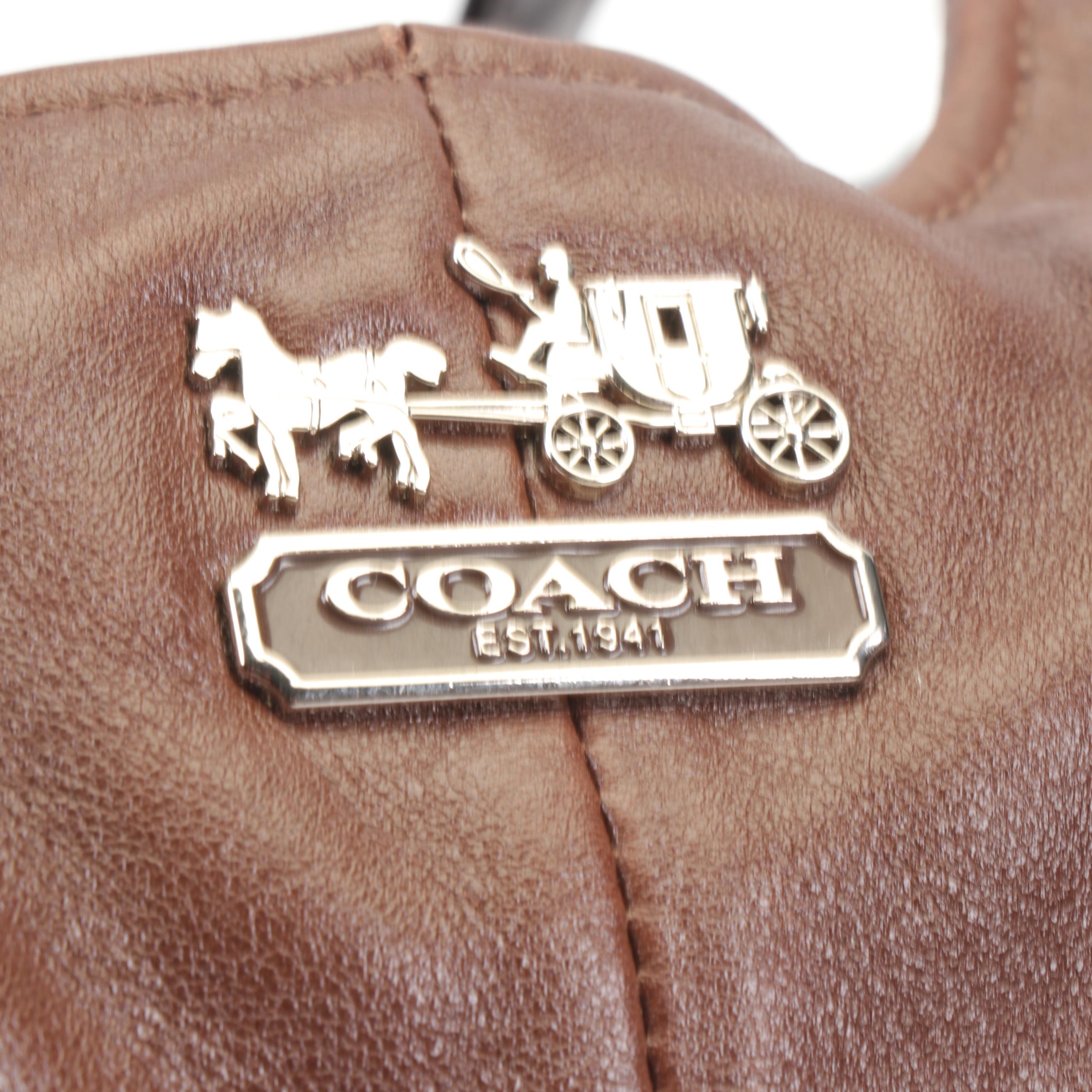 Coach Maggie Madison Brown Leather Shoulder Bag