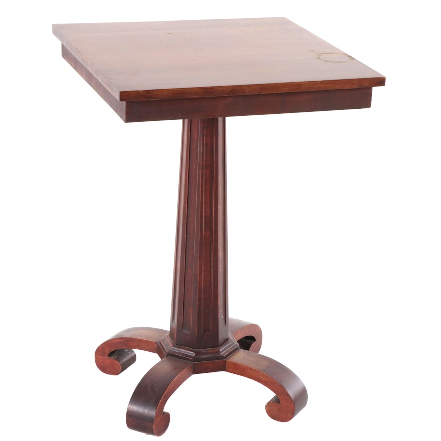 American Empire Style Mahogany Finish Birch Side Table, Early 20th Century