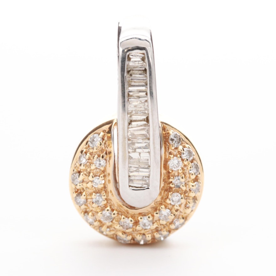 14K Yellow Gold Diamond Pendant