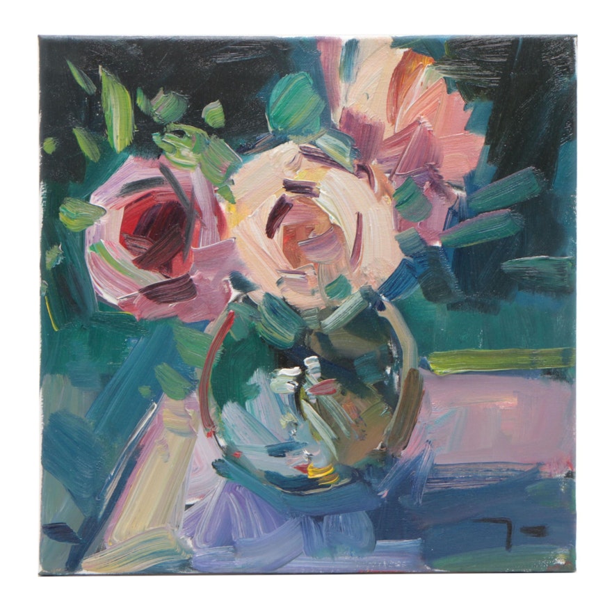Jose Trujillo Oil Painting "Blushing Blossoms"
