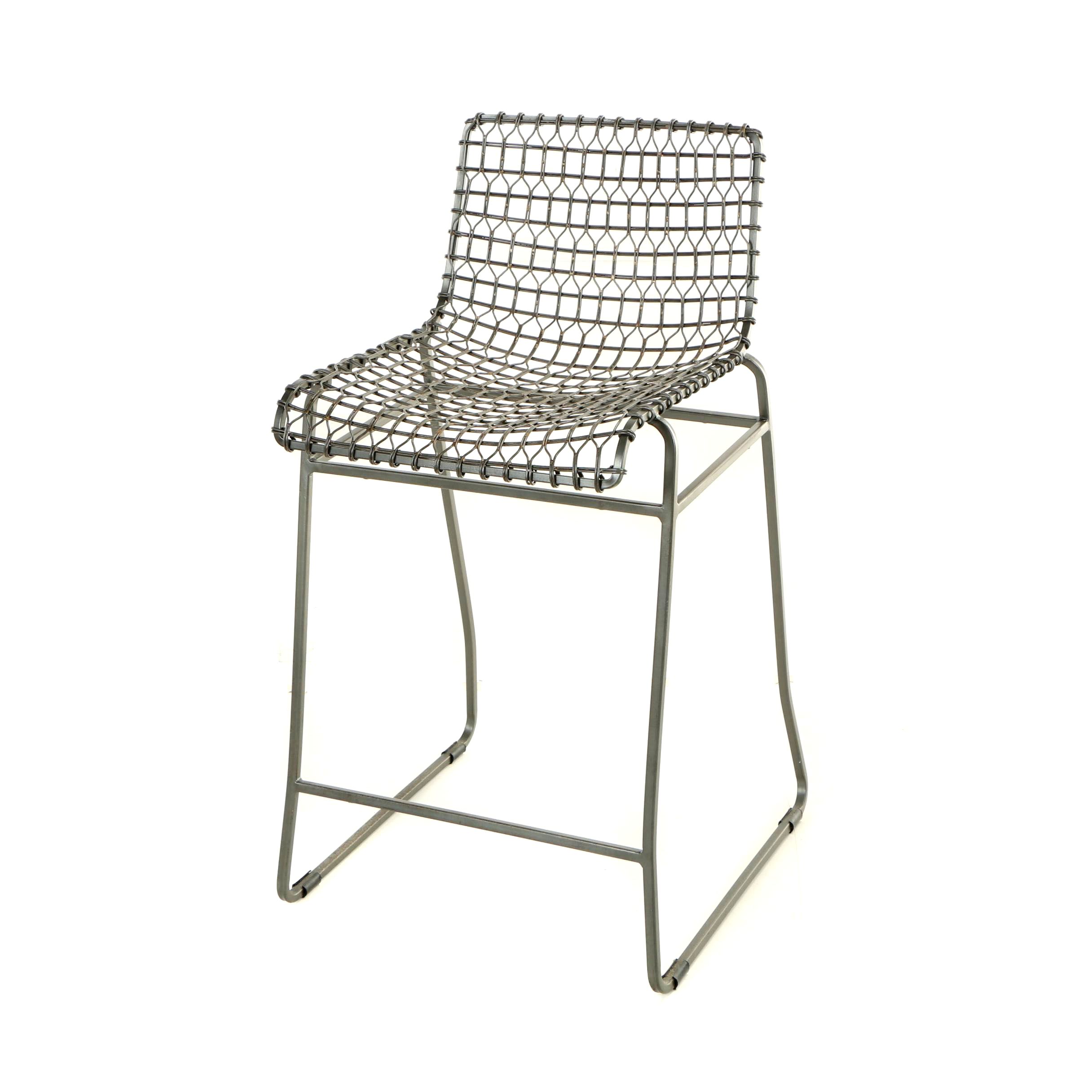 Crate and Barrel Tig Metal Hand Welded Counter Stool