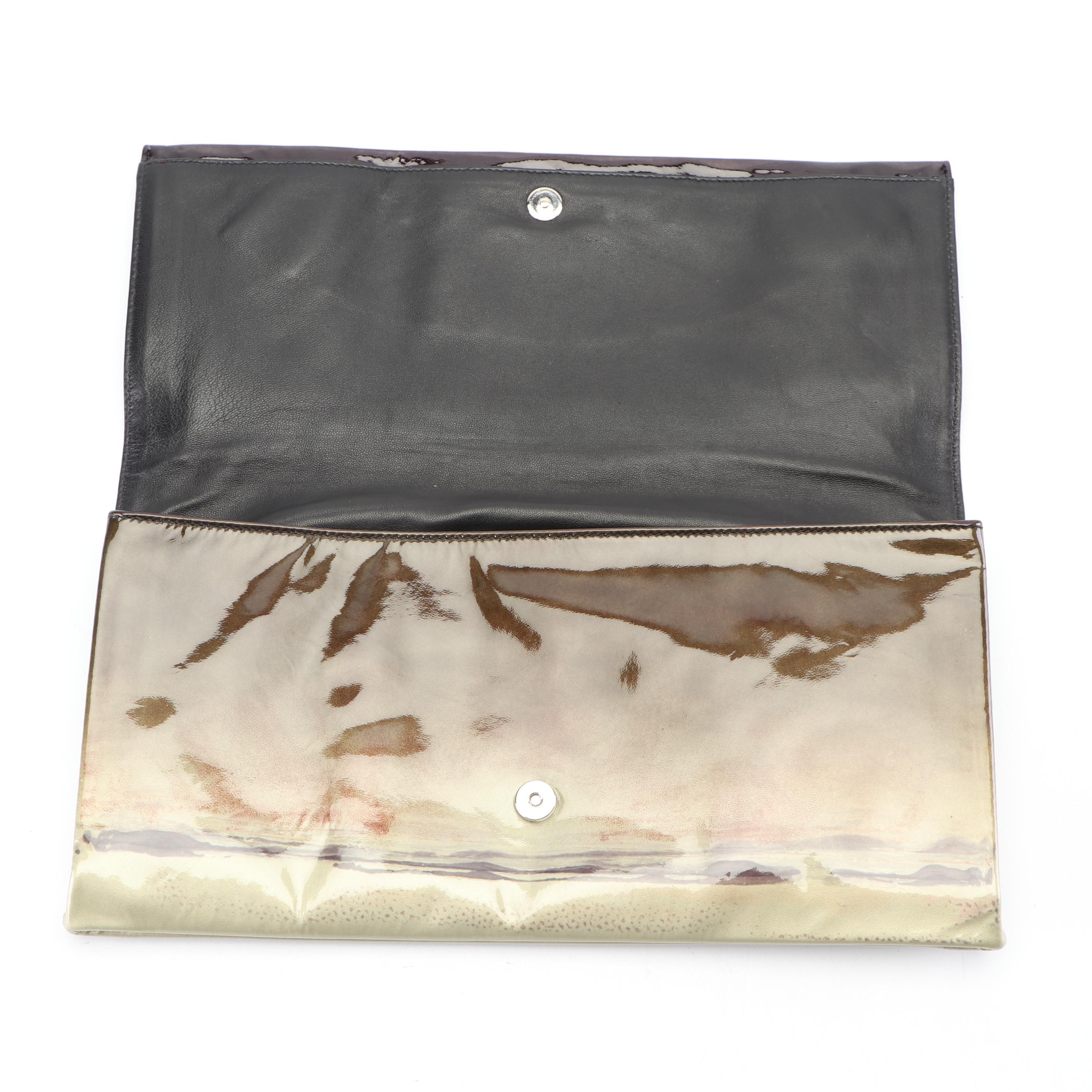 Prada Ombré Patent Leather Envelope Clutch