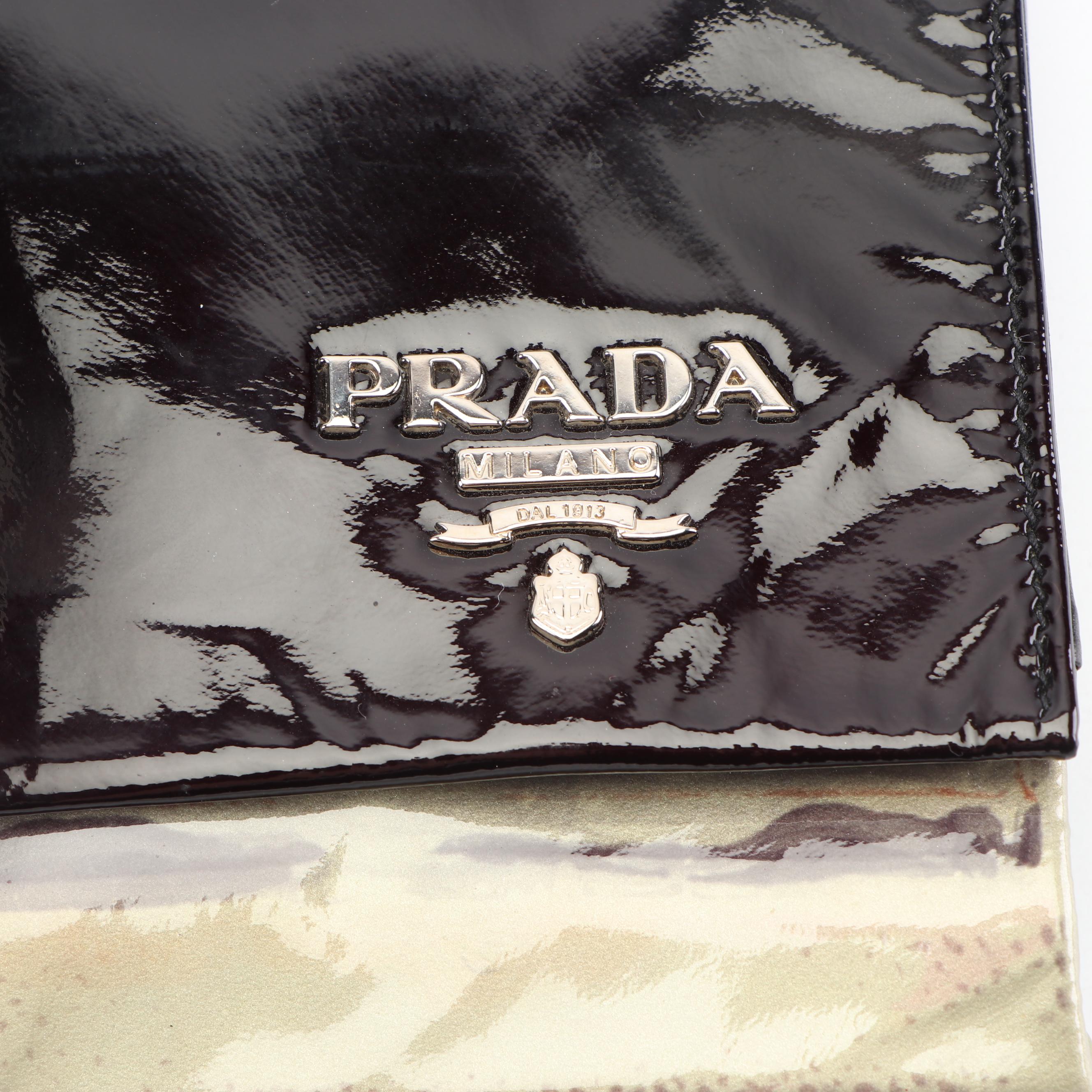 Prada Ombré Patent Leather Envelope Clutch